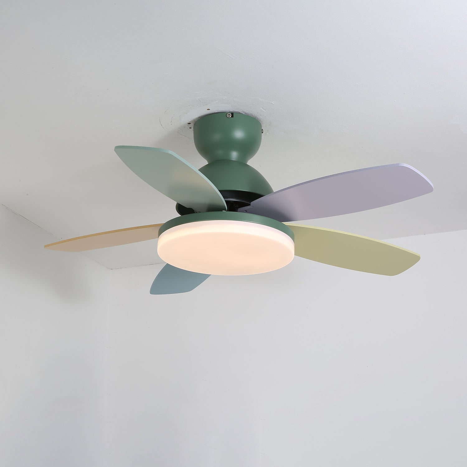 Eireise Colorful Glass Kids Ceiling Fan Light