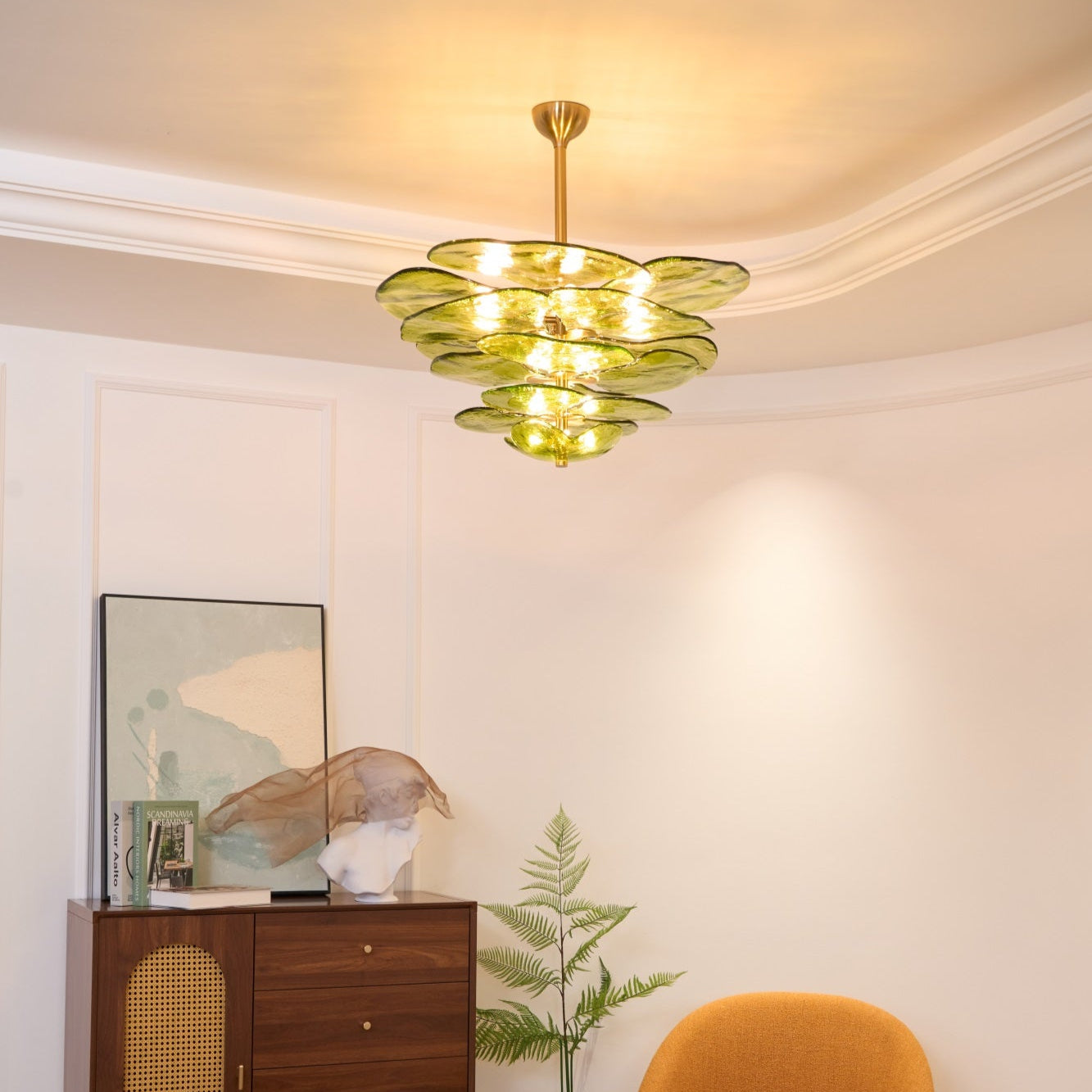 Crivs Chandelier Gold Murano Glass Petal Luxury