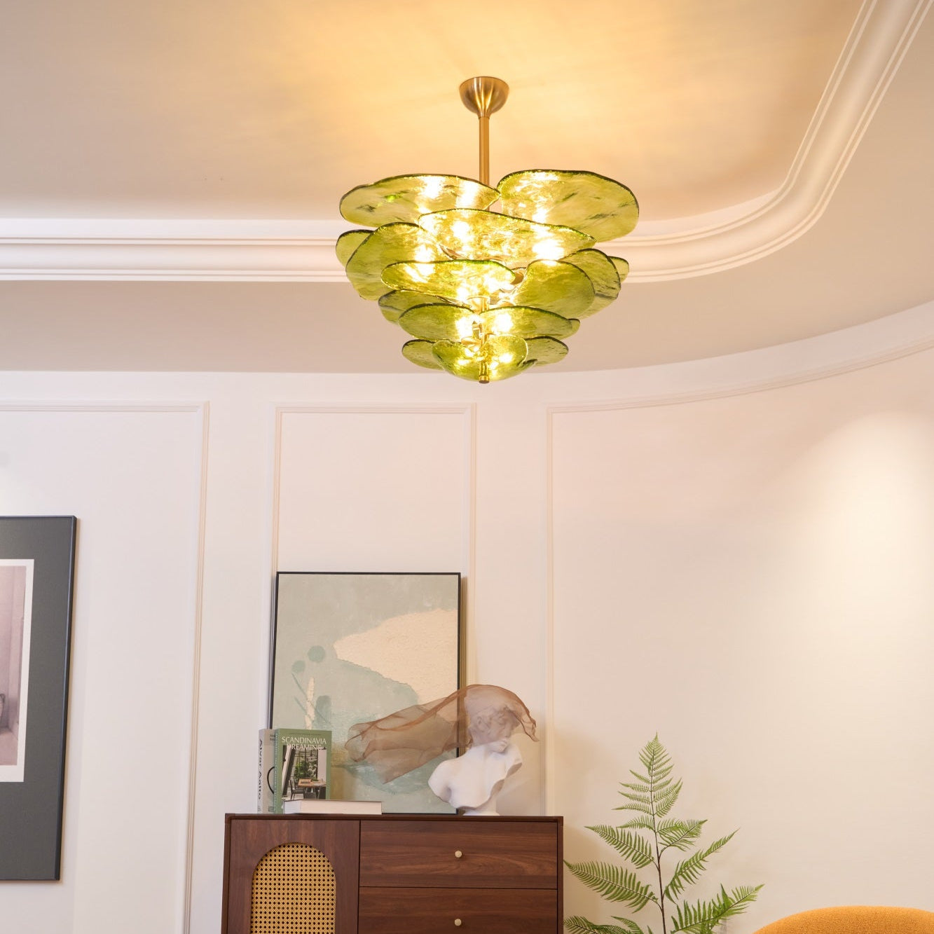 Crivs Chandelier Gold Murano Glass Petal Luxury