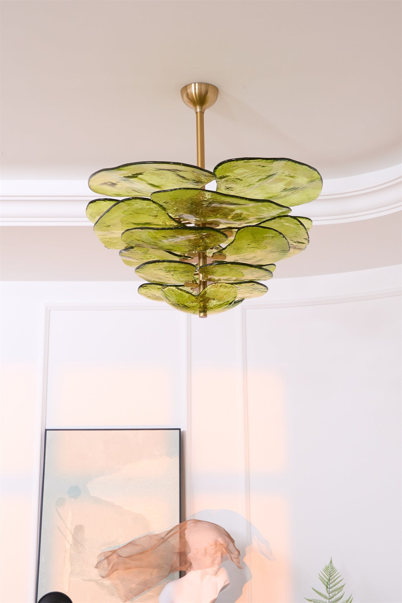 Crivs Chandelier Gold Murano Glass Petal Luxury