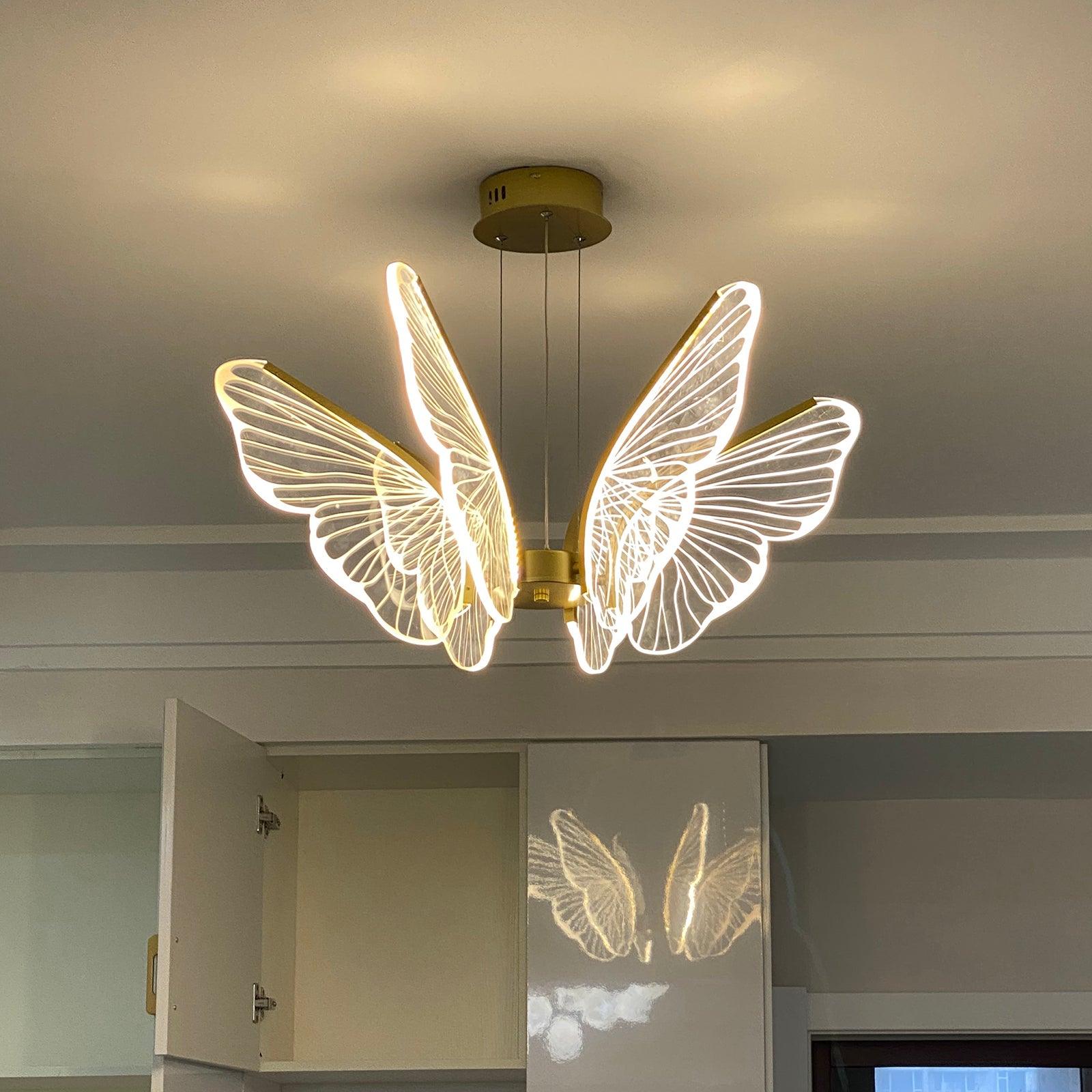 Zorvi Chandelier Butterfly Wing Crystal