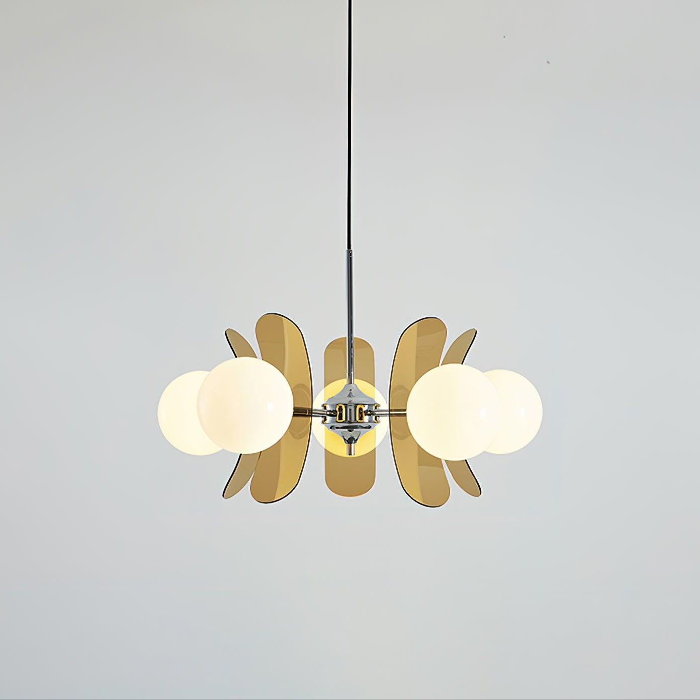 Quay Chandelier Phosphorescent Glass Lampshade