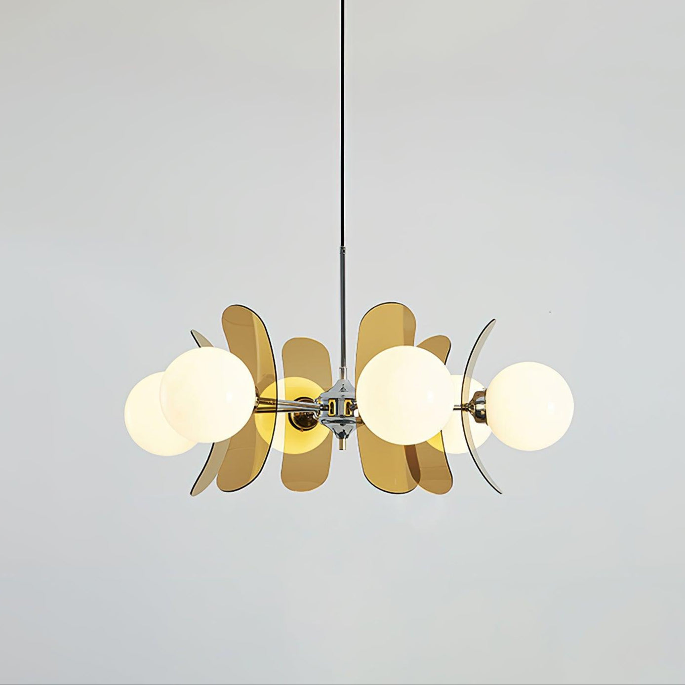 Quay Chandelier Phosphorescent Glass Lampshade