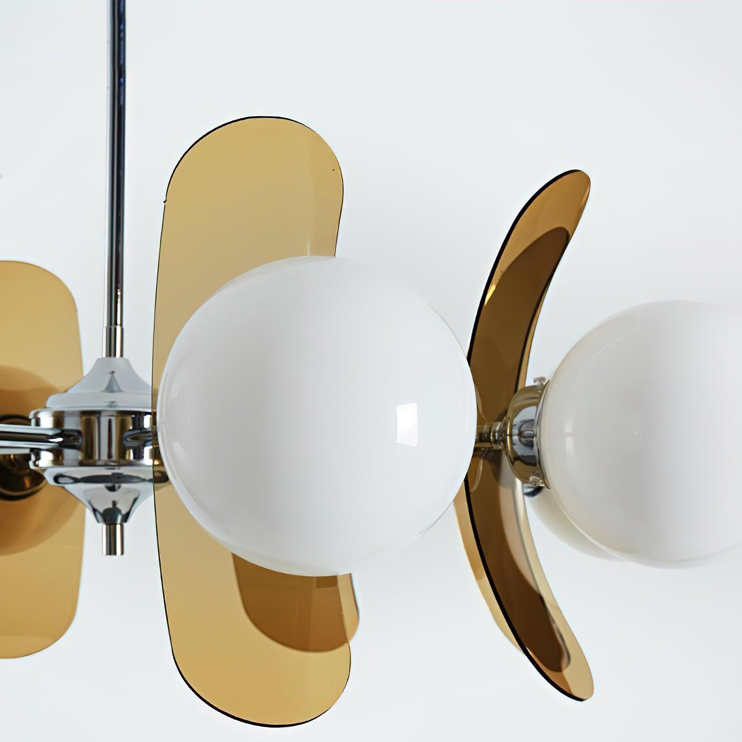 Quay Chandelier Phosphorescent Glass Lampshade