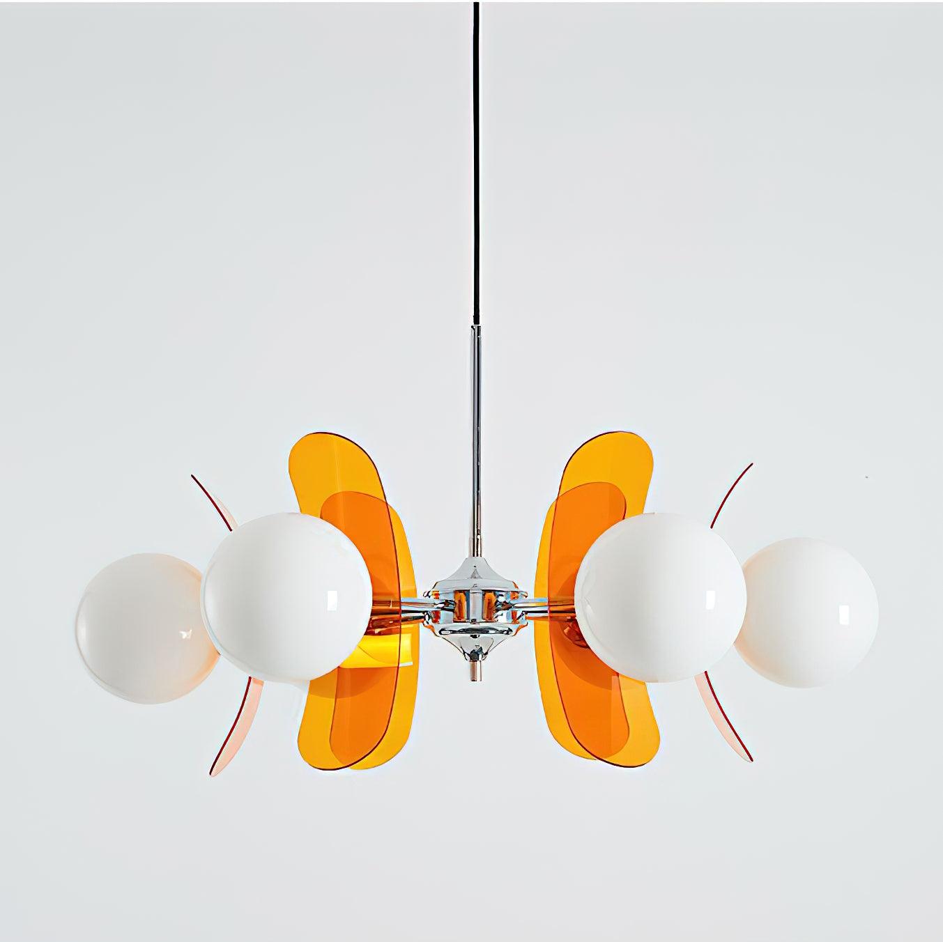 Quay Chandelier Phosphorescent Glass Lampshade