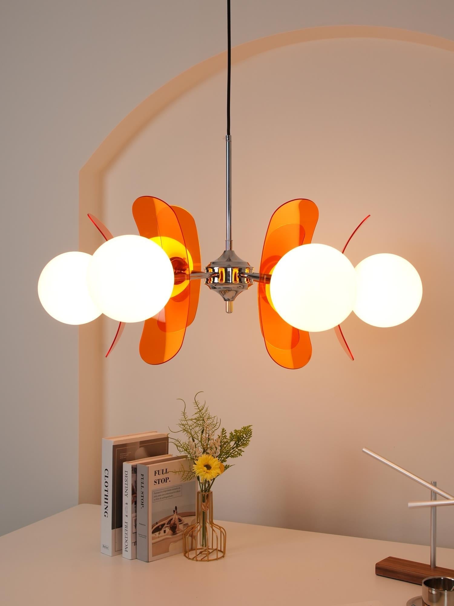 Quay Chandelier Phosphorescent Glass Lampshade