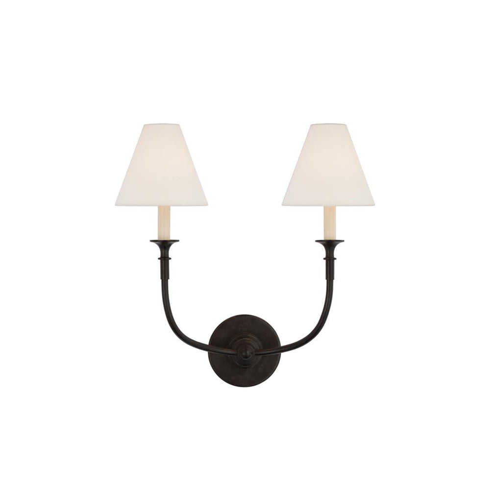 Cygnus Modern Minimalist Traditional Black Fabric Wall Lamp