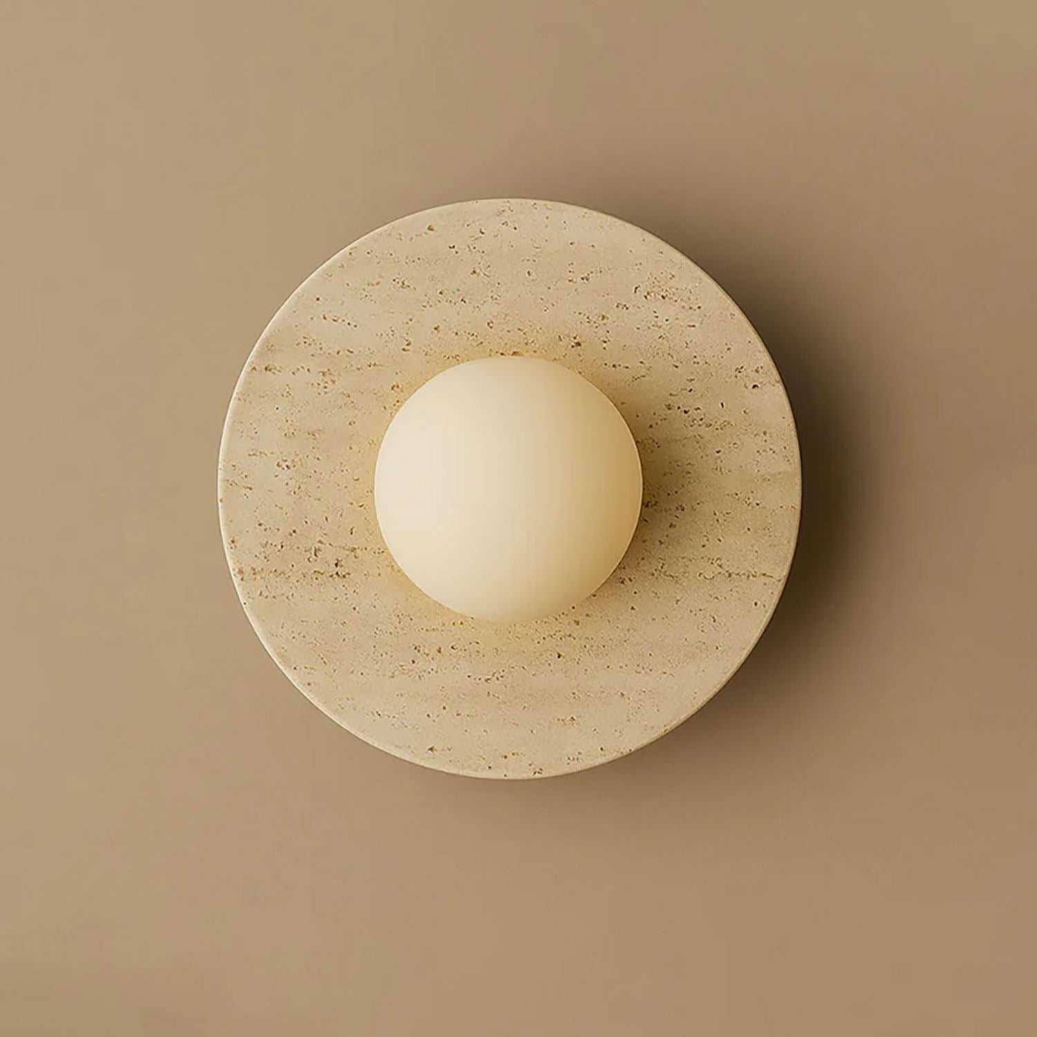Neranenne Round Stone Disc Wall Sconce