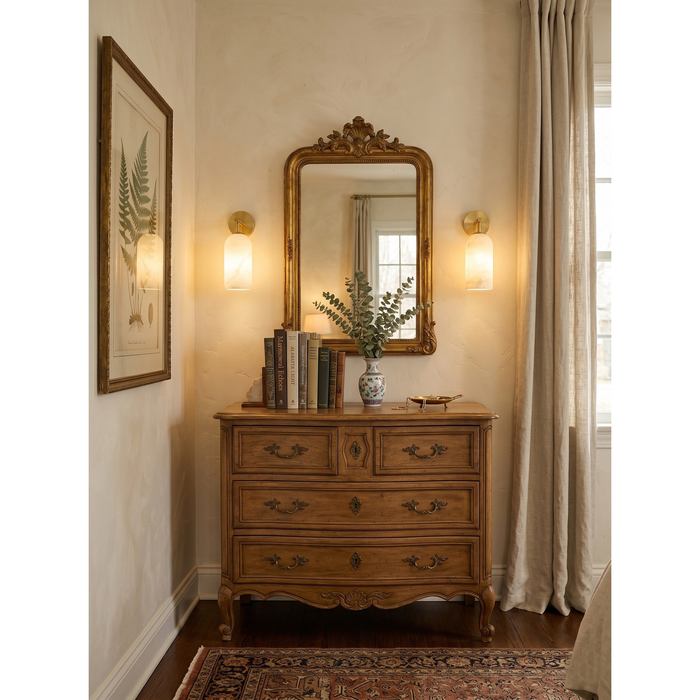 Beaustead Pillar Alabaster Indoor Wall Light