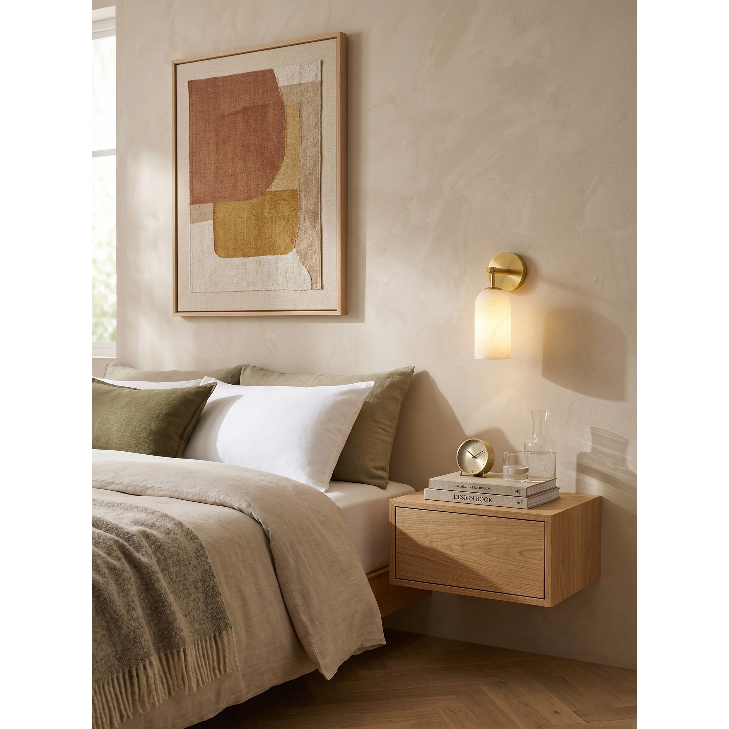 Beaustead Pillar Alabaster Indoor Wall Light