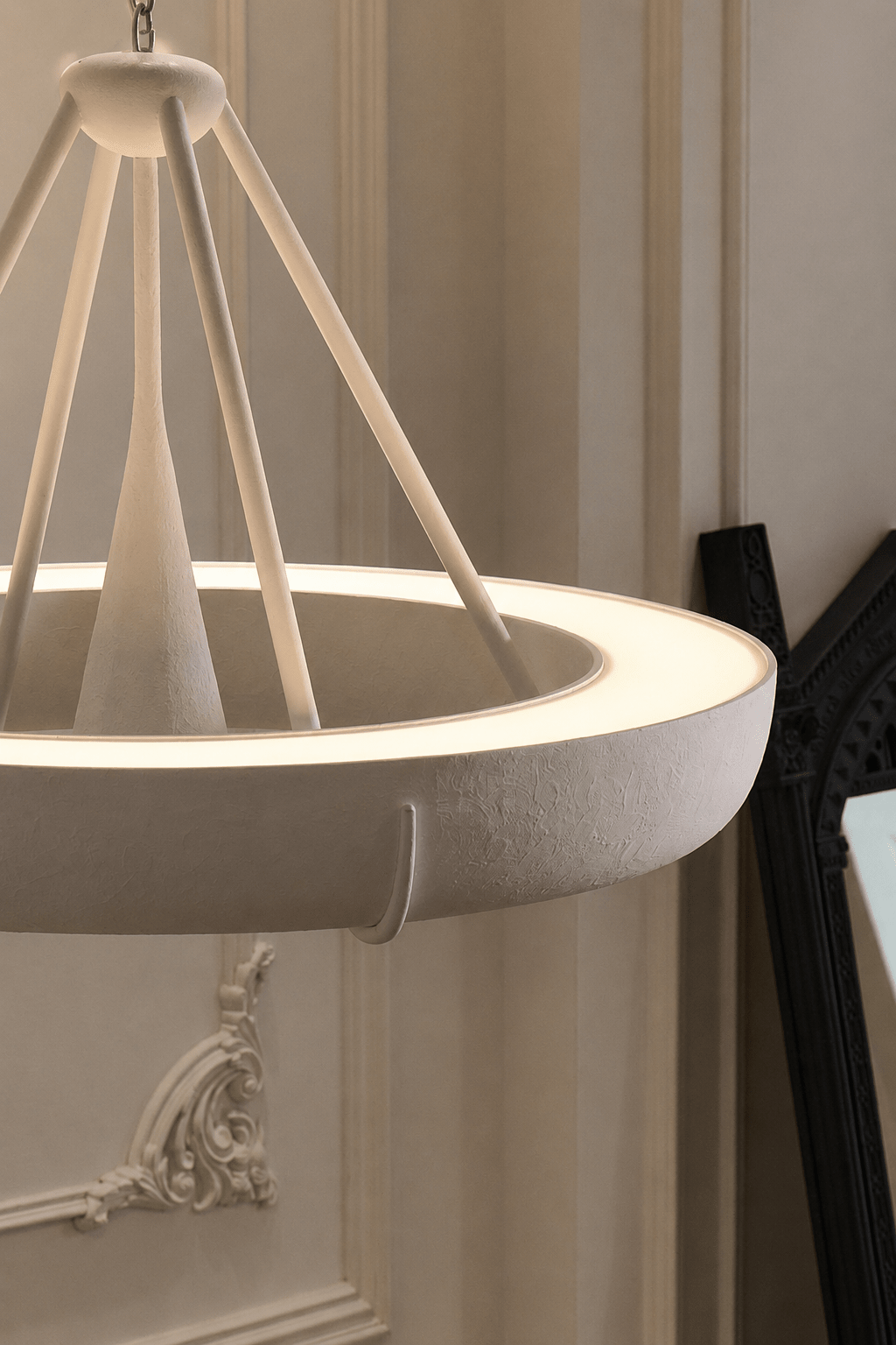 Plaster Drum Chandelier