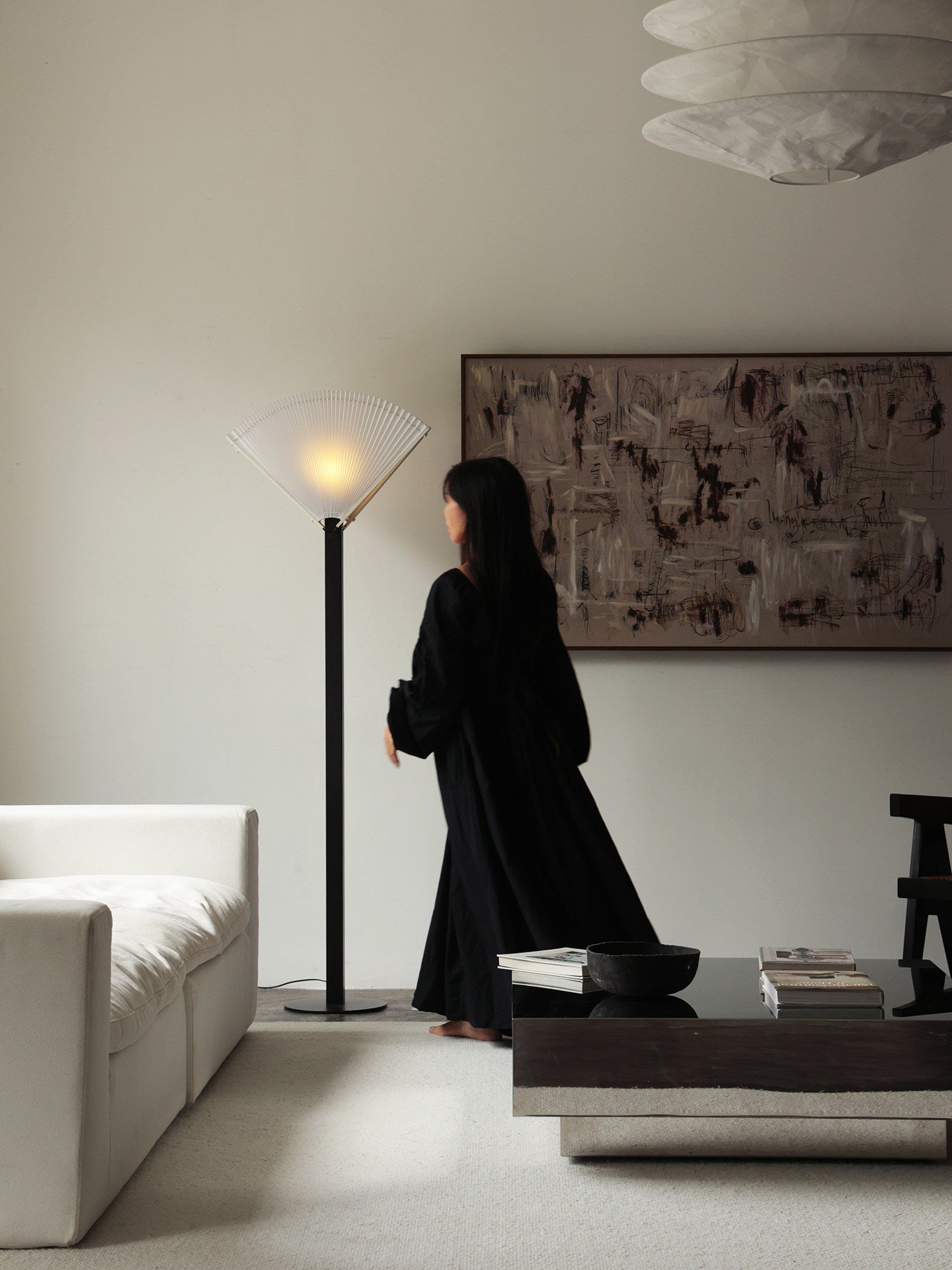 Pleated Fan Floor Lamp