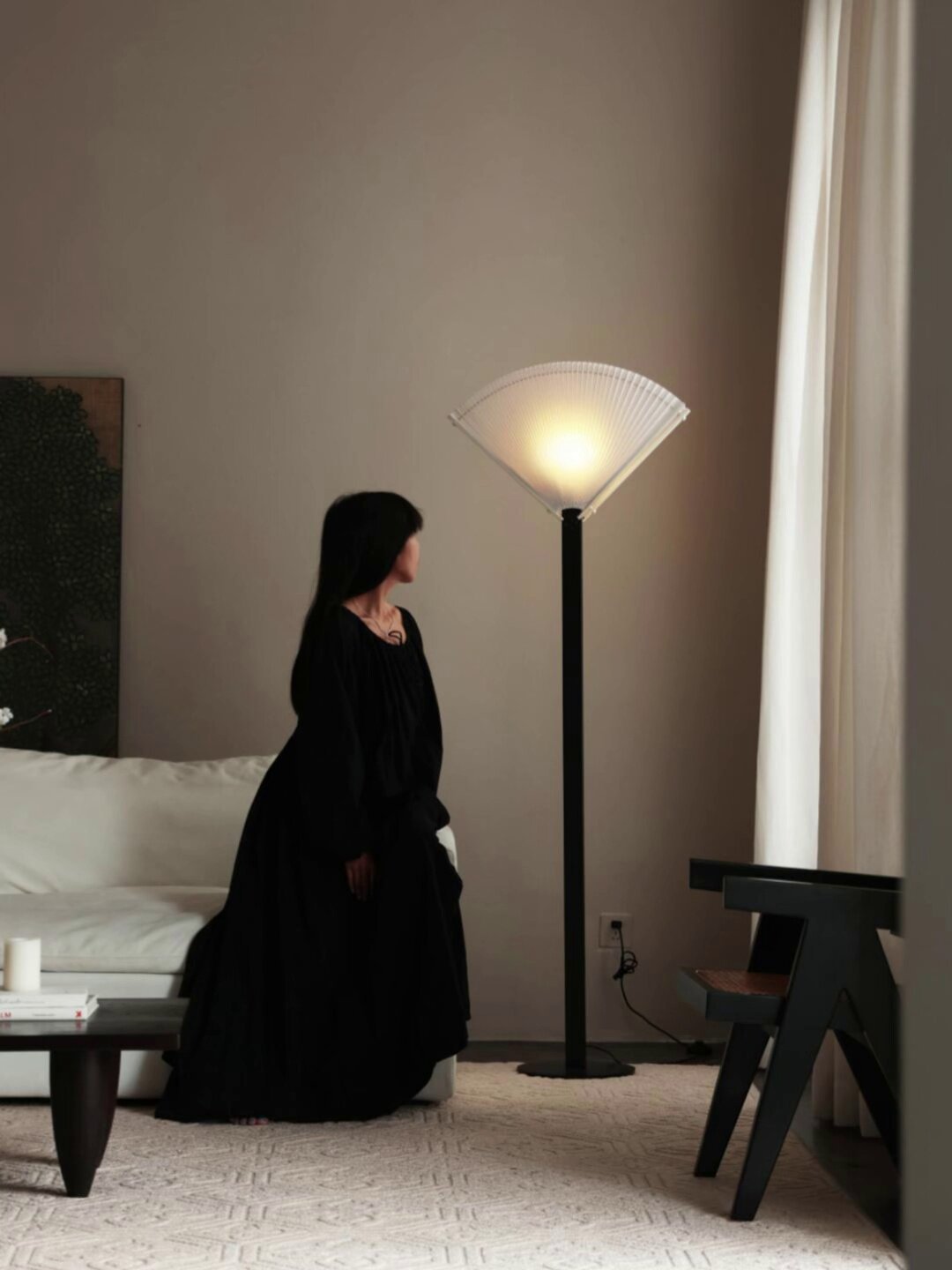 Pleated Fan Floor Lamp