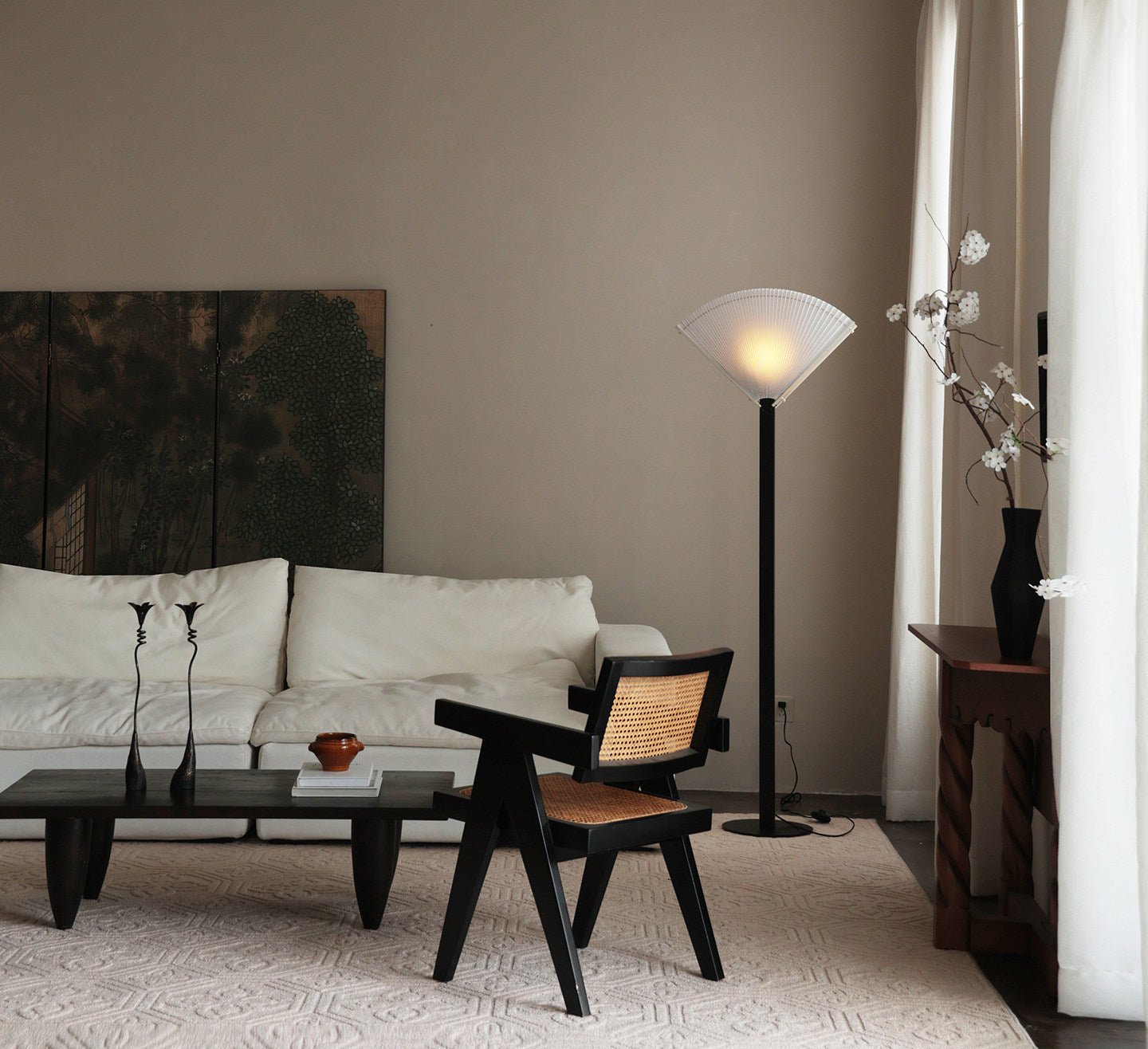 Pleated Fan Floor Lamp