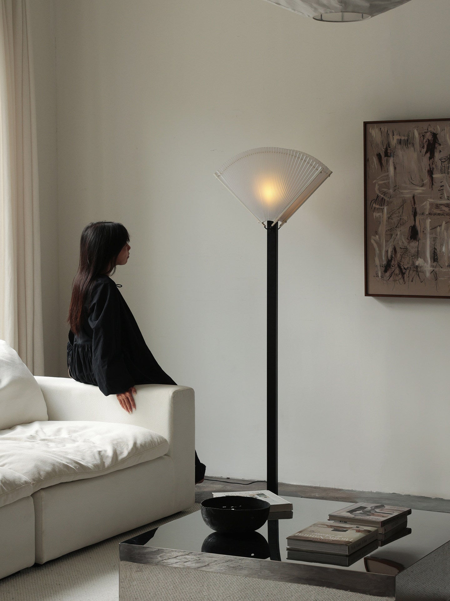 Pleated Fan Floor Lamp