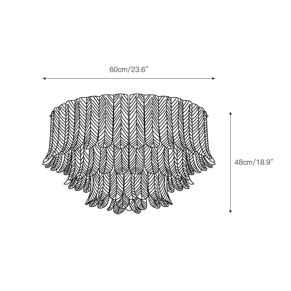 Lindenwick Glass Flush Mount Ceiling Light