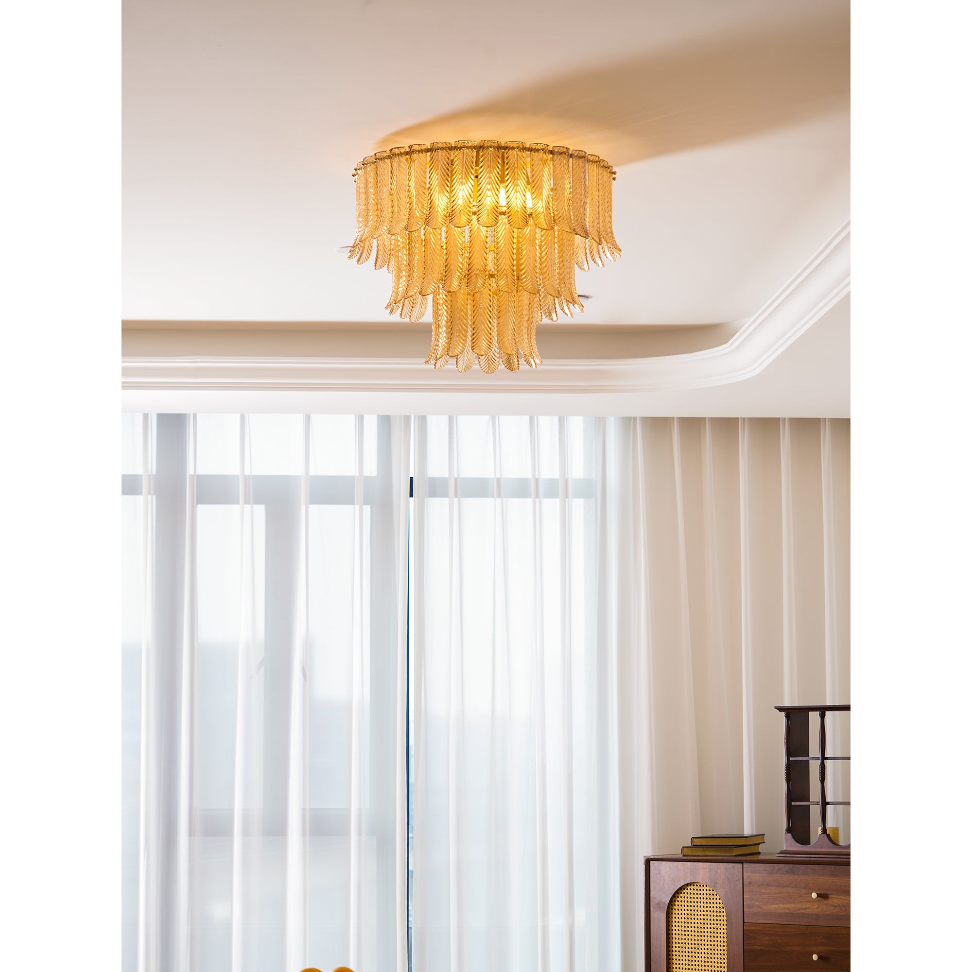 Lindenwick Glass Flush Mount Ceiling Light