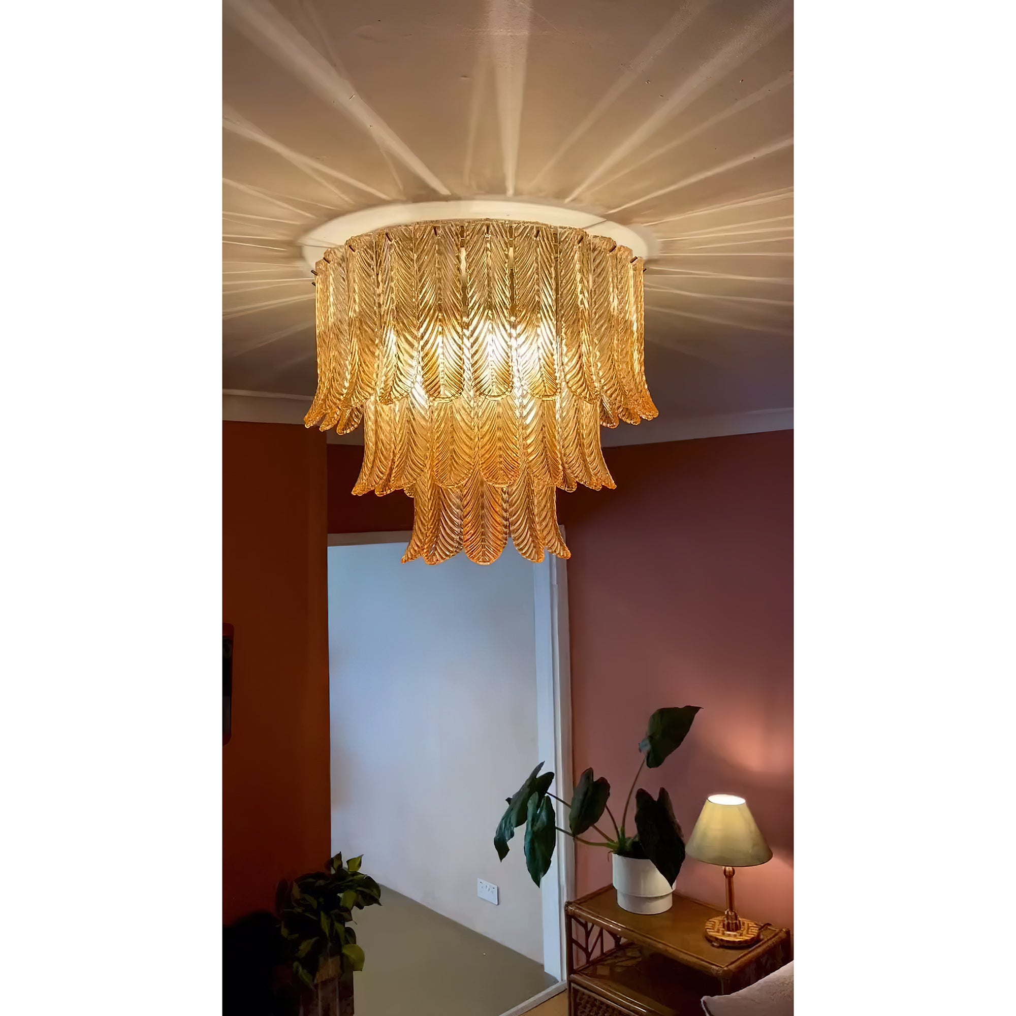Lindenwick Glass Flush Mount Ceiling Light
