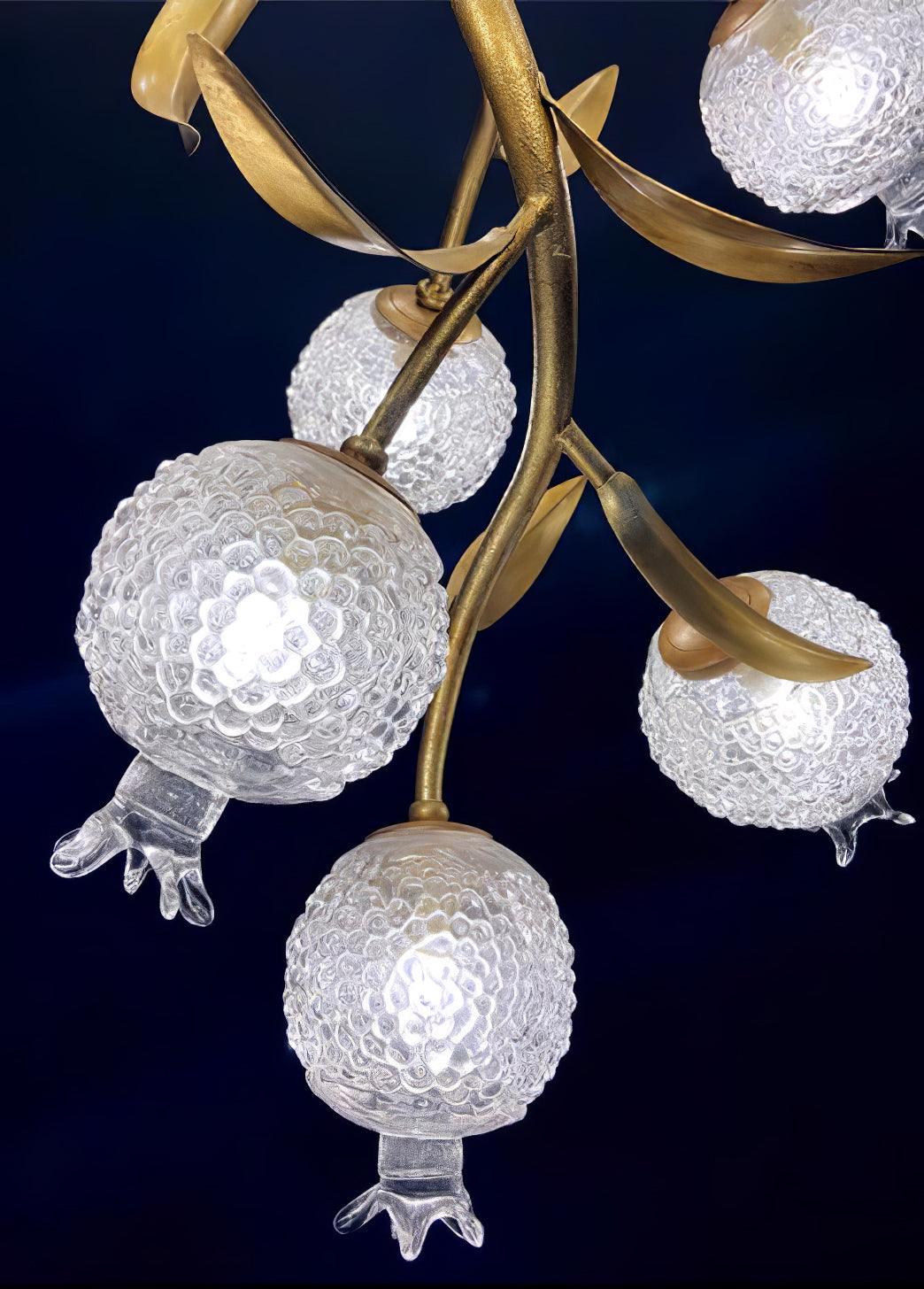 Bexlyn Elegance Pomegranate Brass Glass Ceiling Lamp