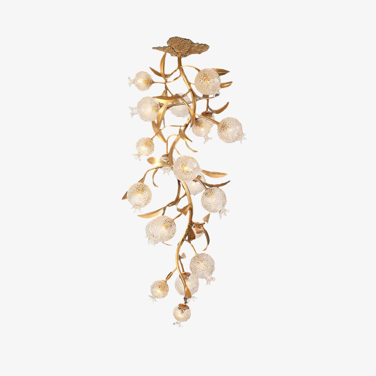 Bexlyn Elegance Pomegranate Brass Glass Ceiling Lamp