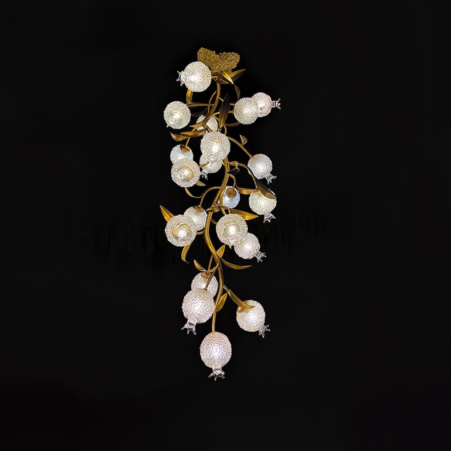 Bexlyn Elegance Pomegranate Brass Glass Ceiling Lamp