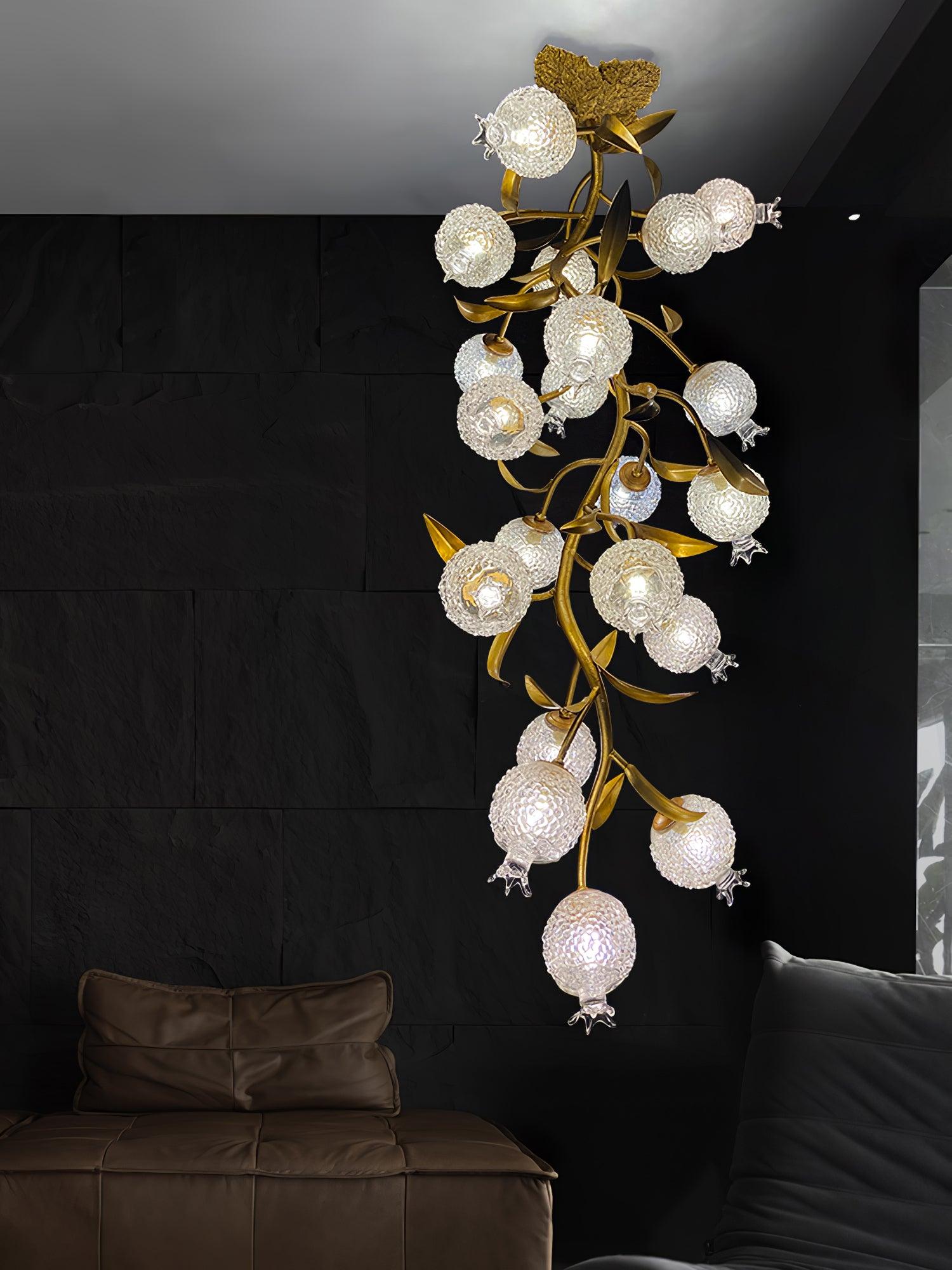 Bexlyn Elegance Pomegranate Brass Glass Ceiling Lamp