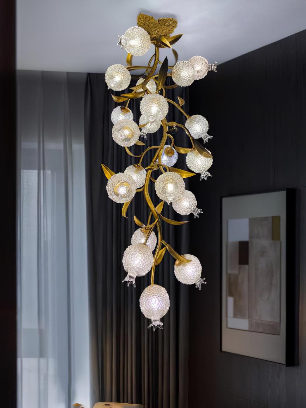 Bexlyn Elegance Pomegranate Brass Glass Ceiling Lamp