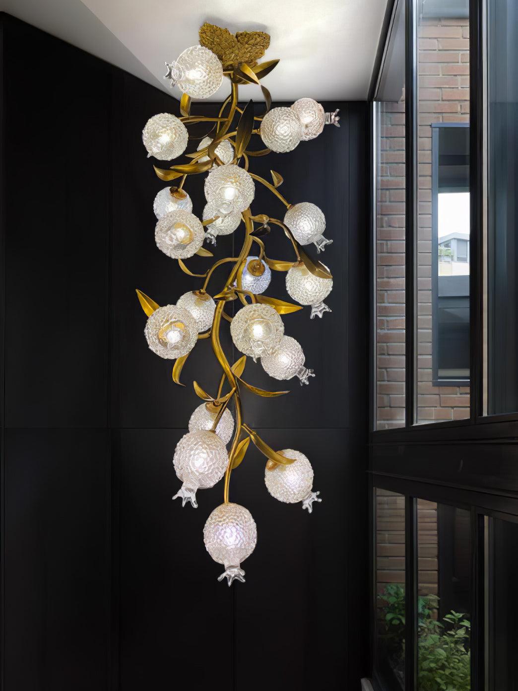 Bexlyn Elegance Pomegranate Brass Glass Ceiling Lamp