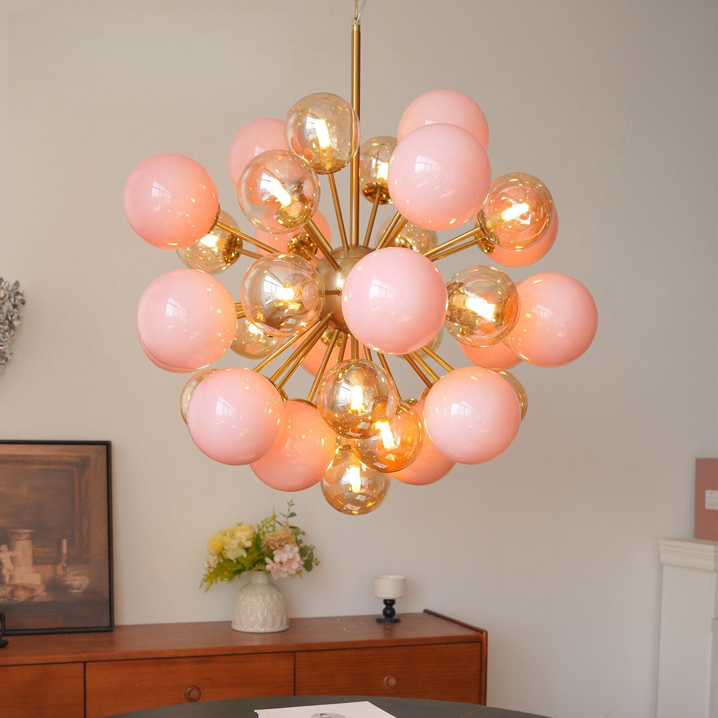 Eiruiel Glass Globe Sputnik Chandelier