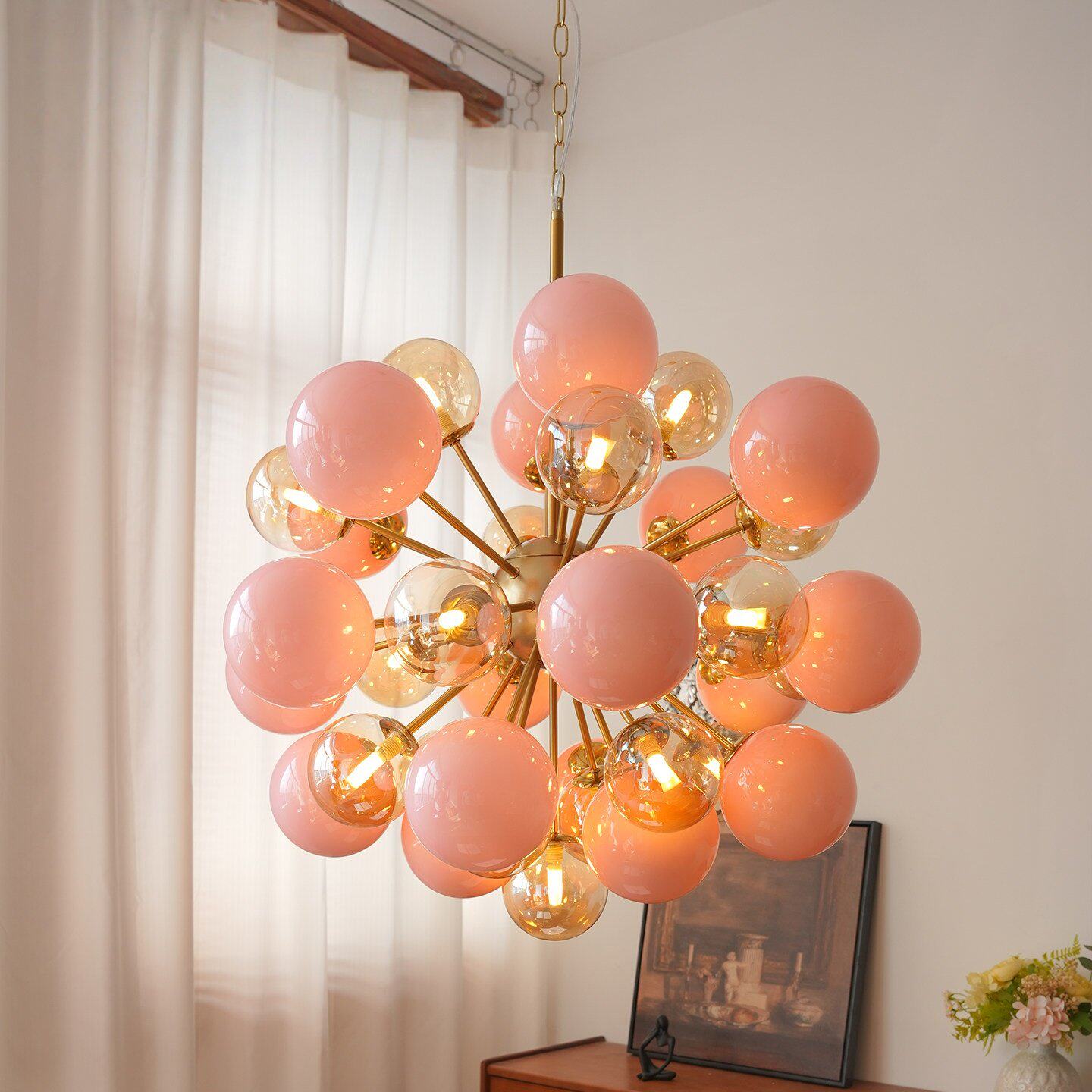 Eiruiel Glass Globe Sputnik Chandelier