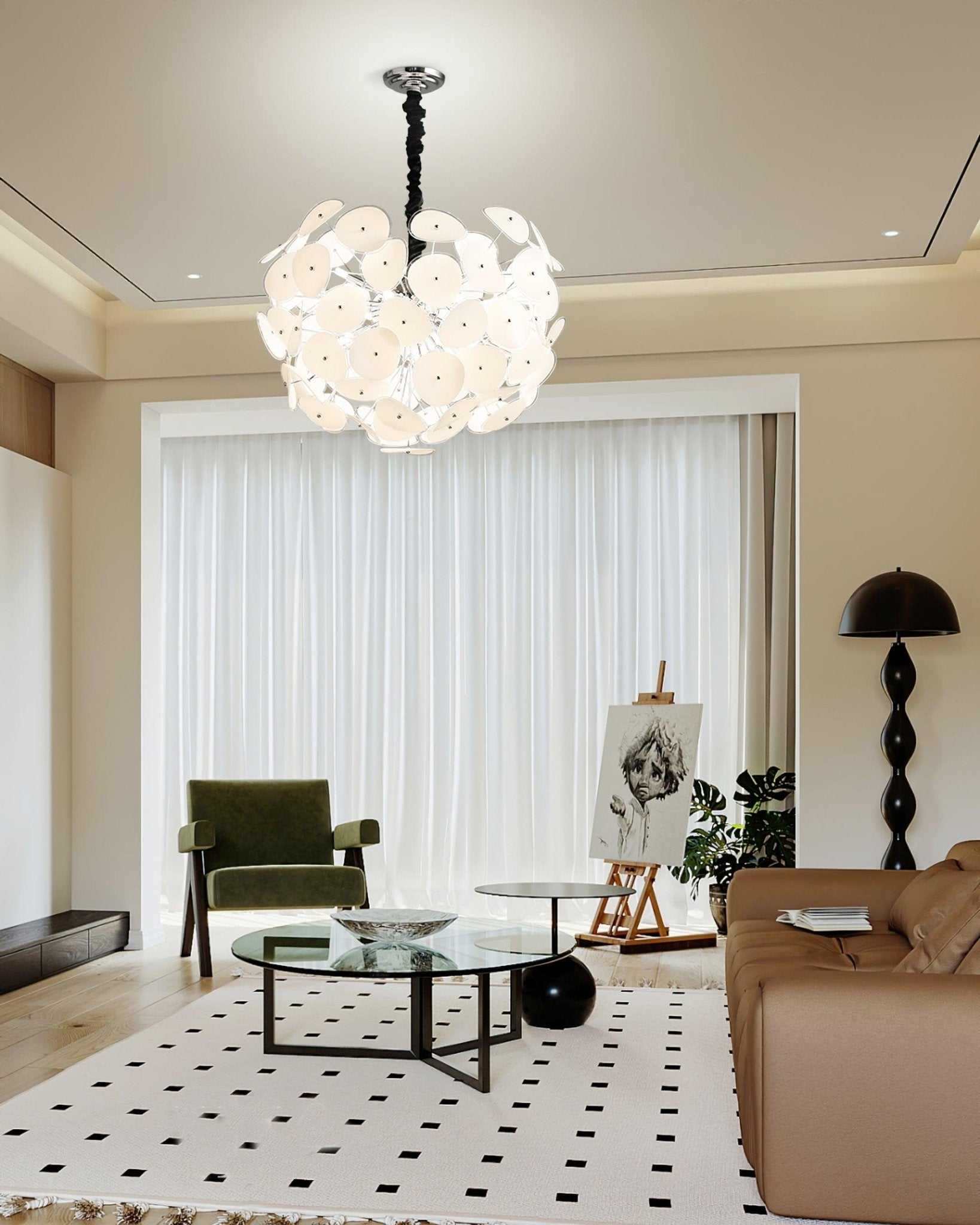 Orcariol Futuristic Glass Chandelier