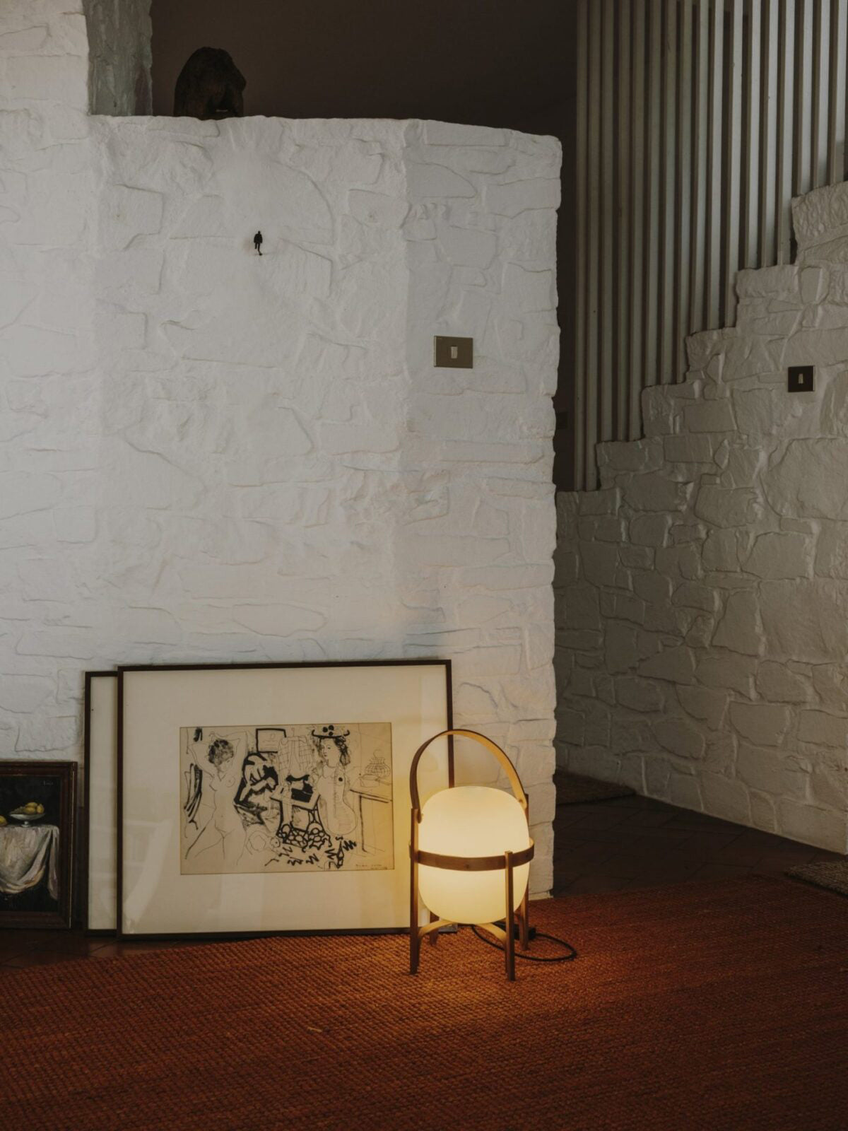 Lethra Wood Glass Table Lamp