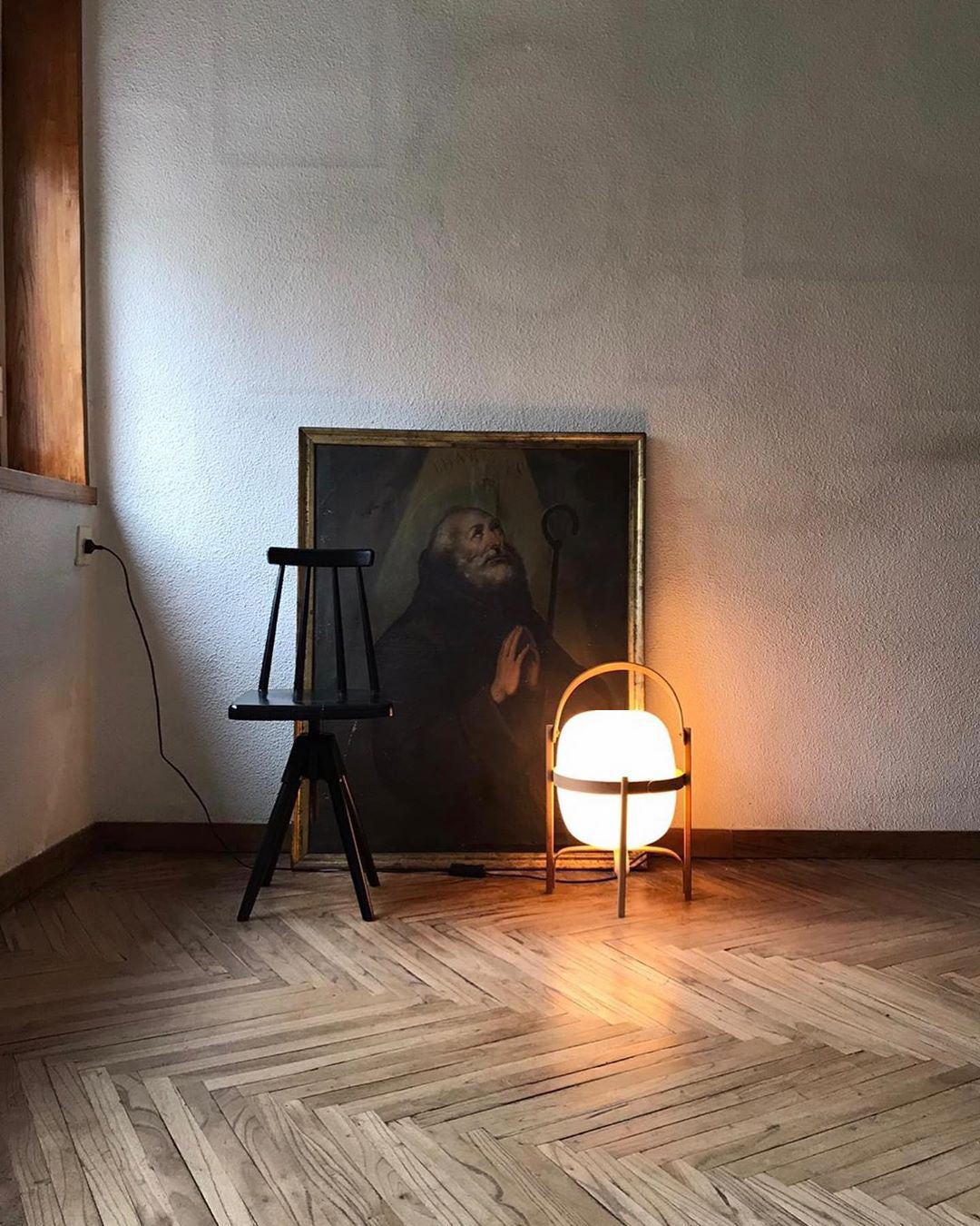 Lethra Wood Glass Table Lamp