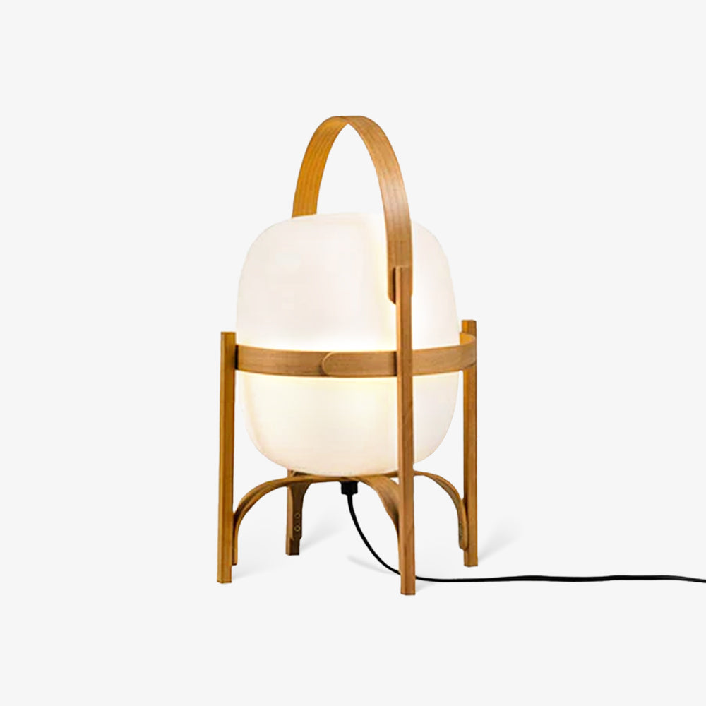 Lethra Wood Glass Table Lamp