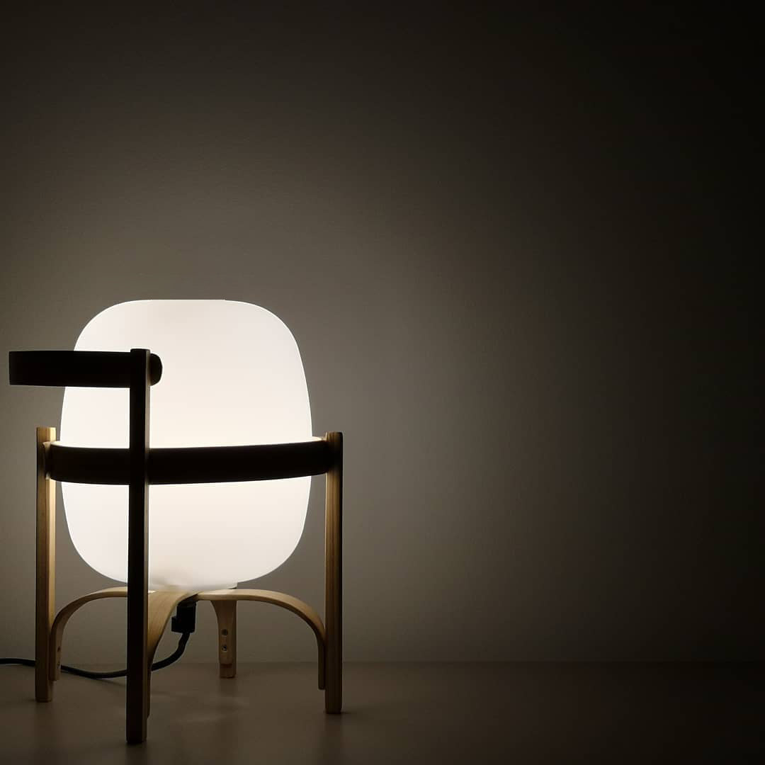 Lethra Wood Glass Table Lamp