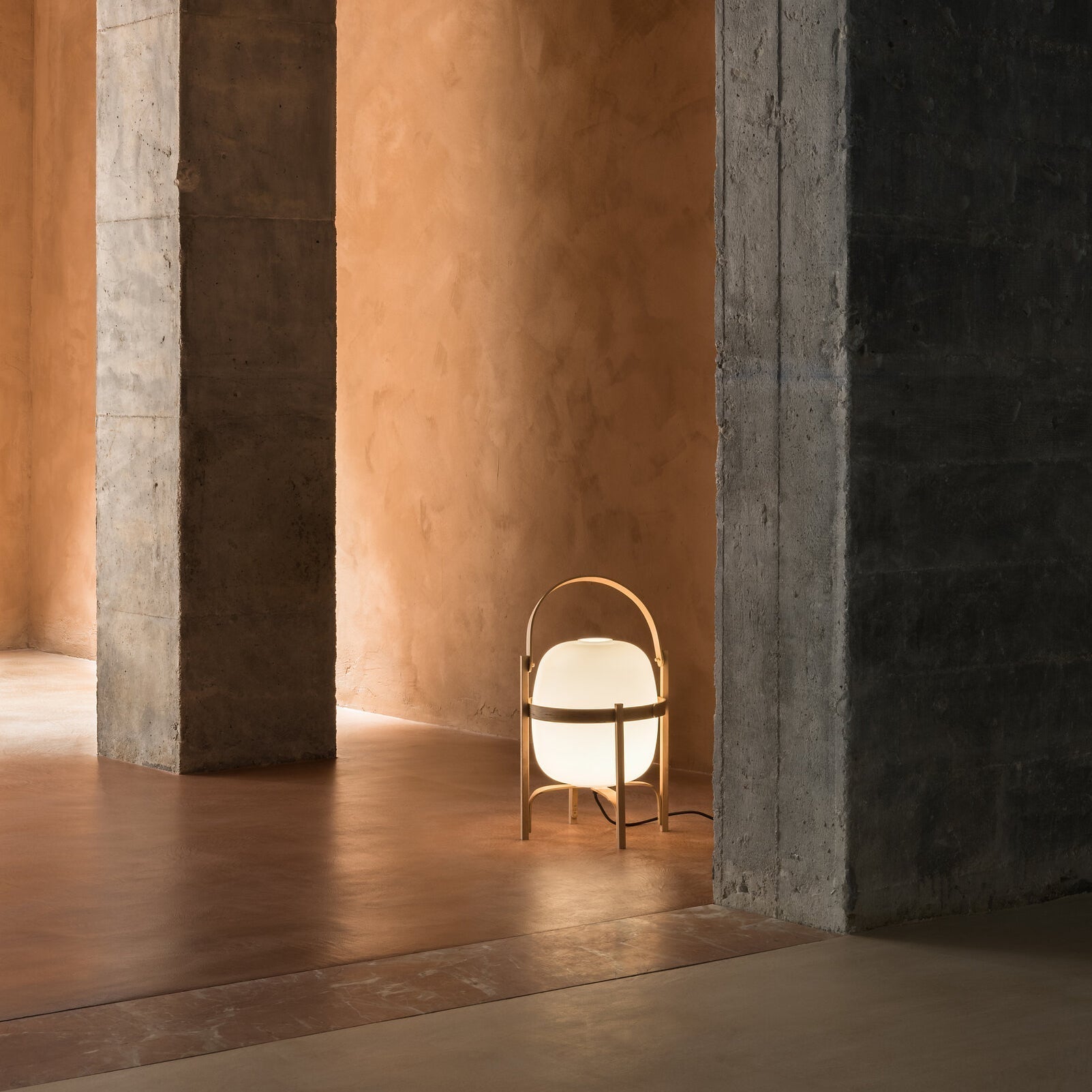 Lethra Wood Glass Table Lamp