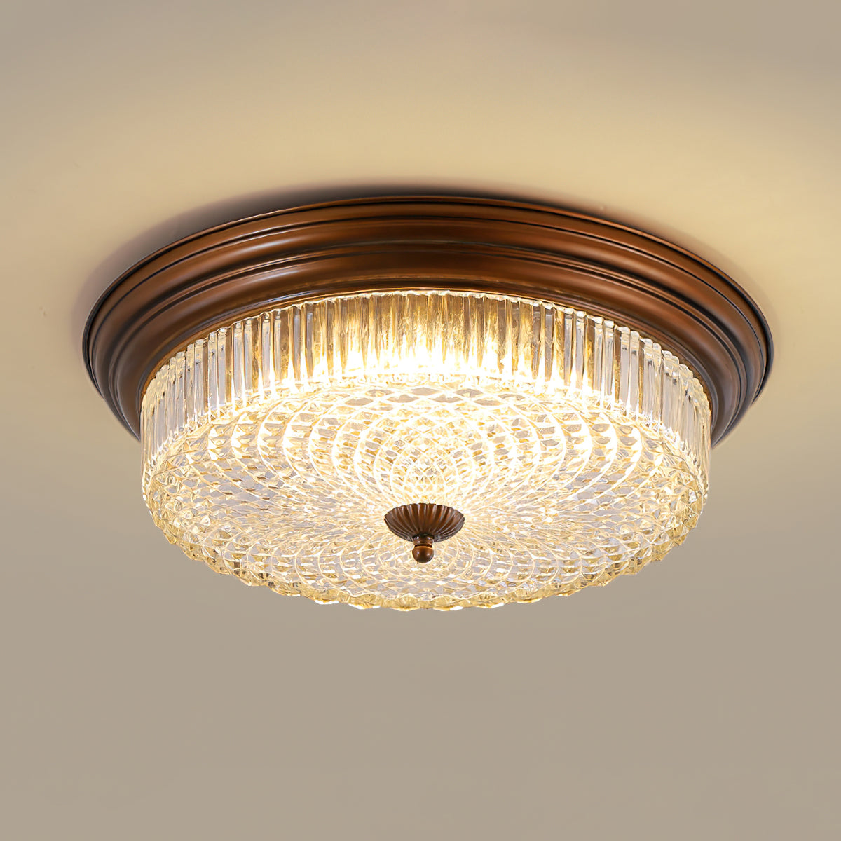 Aurebrook Crystal Round Flush Mount Ceiling Light
