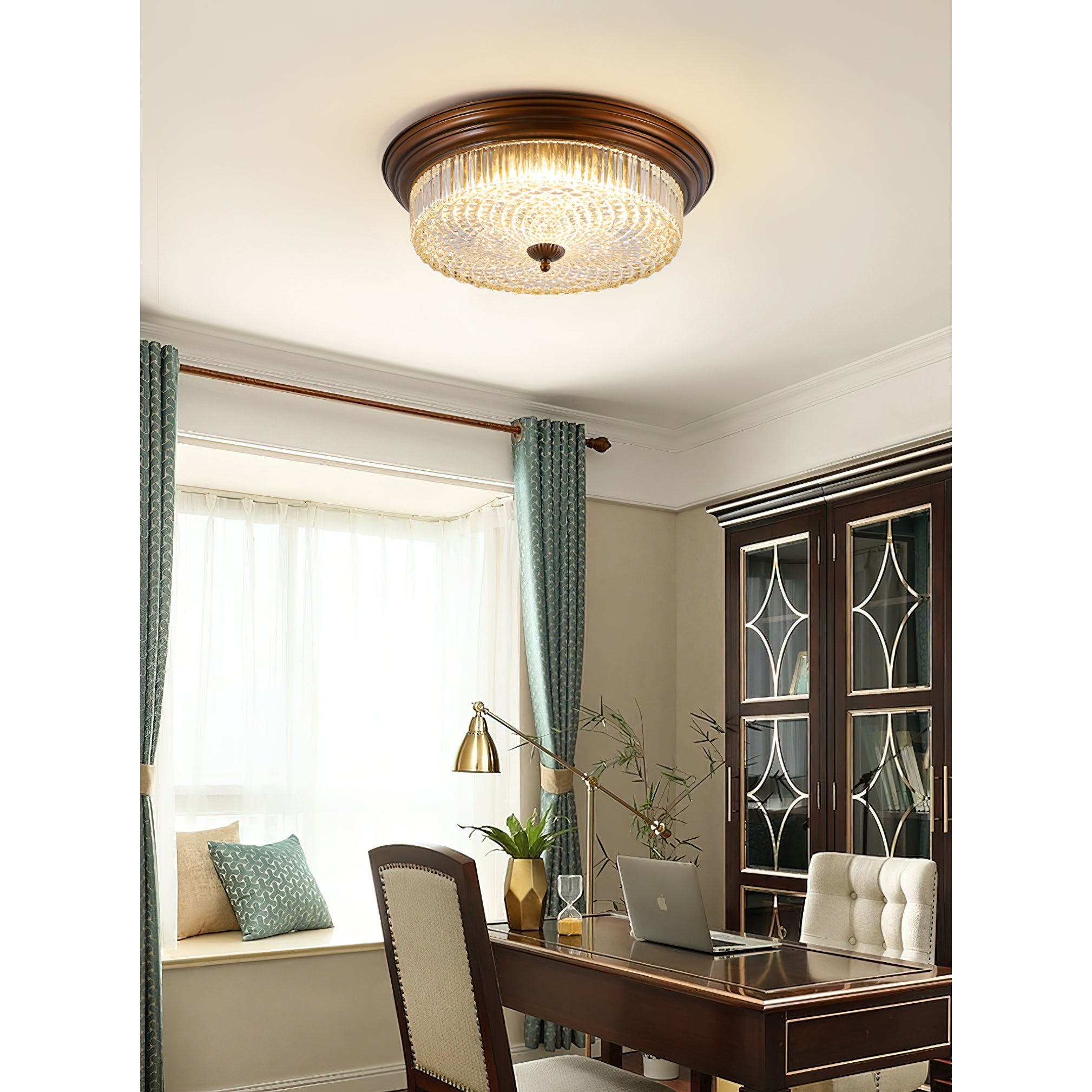 Aurebrook Crystal Round Flush Mount Ceiling Light