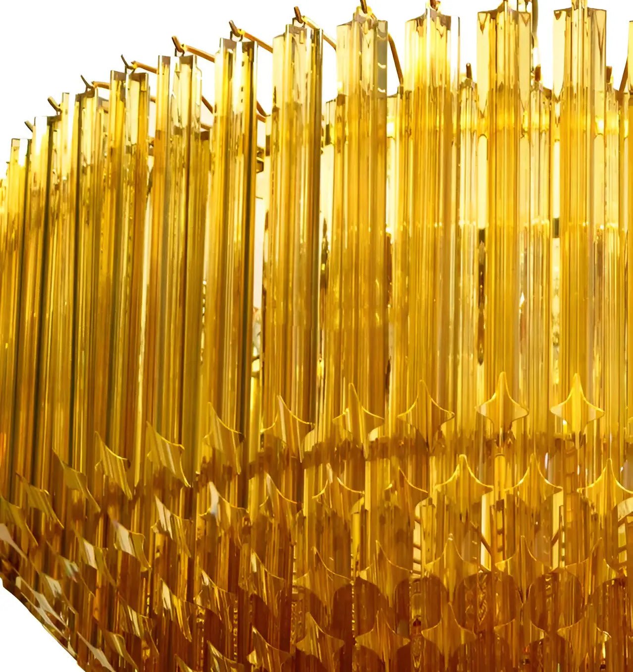 Celiselle Chandelier Amber Murano Glass Prism Grand Art