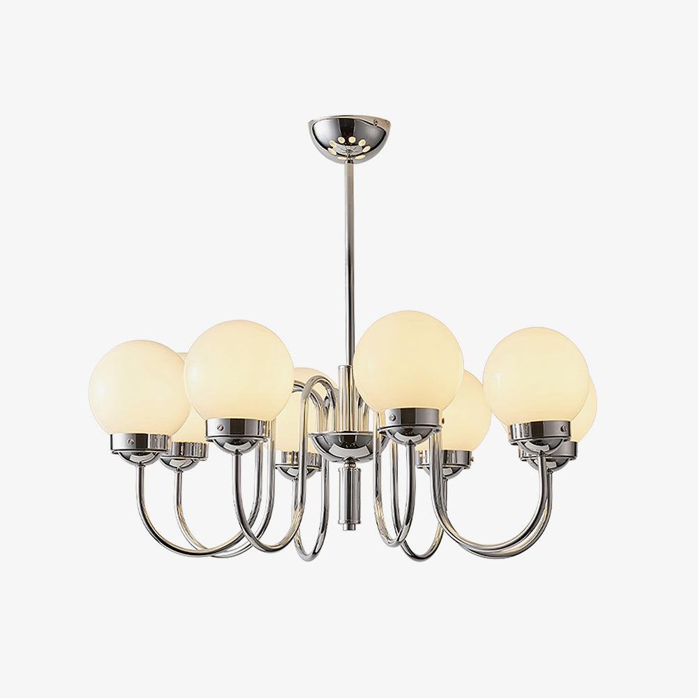 Dostor Chandelier Globe Chrome Curved Arm