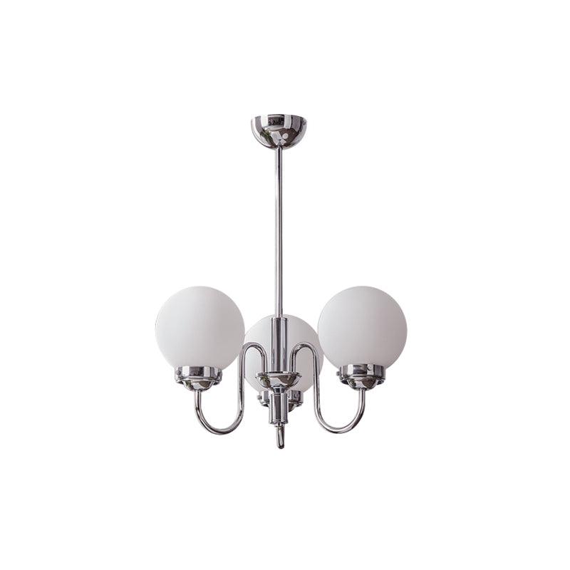 Dostor Chandelier Globe Chrome Curved Arm