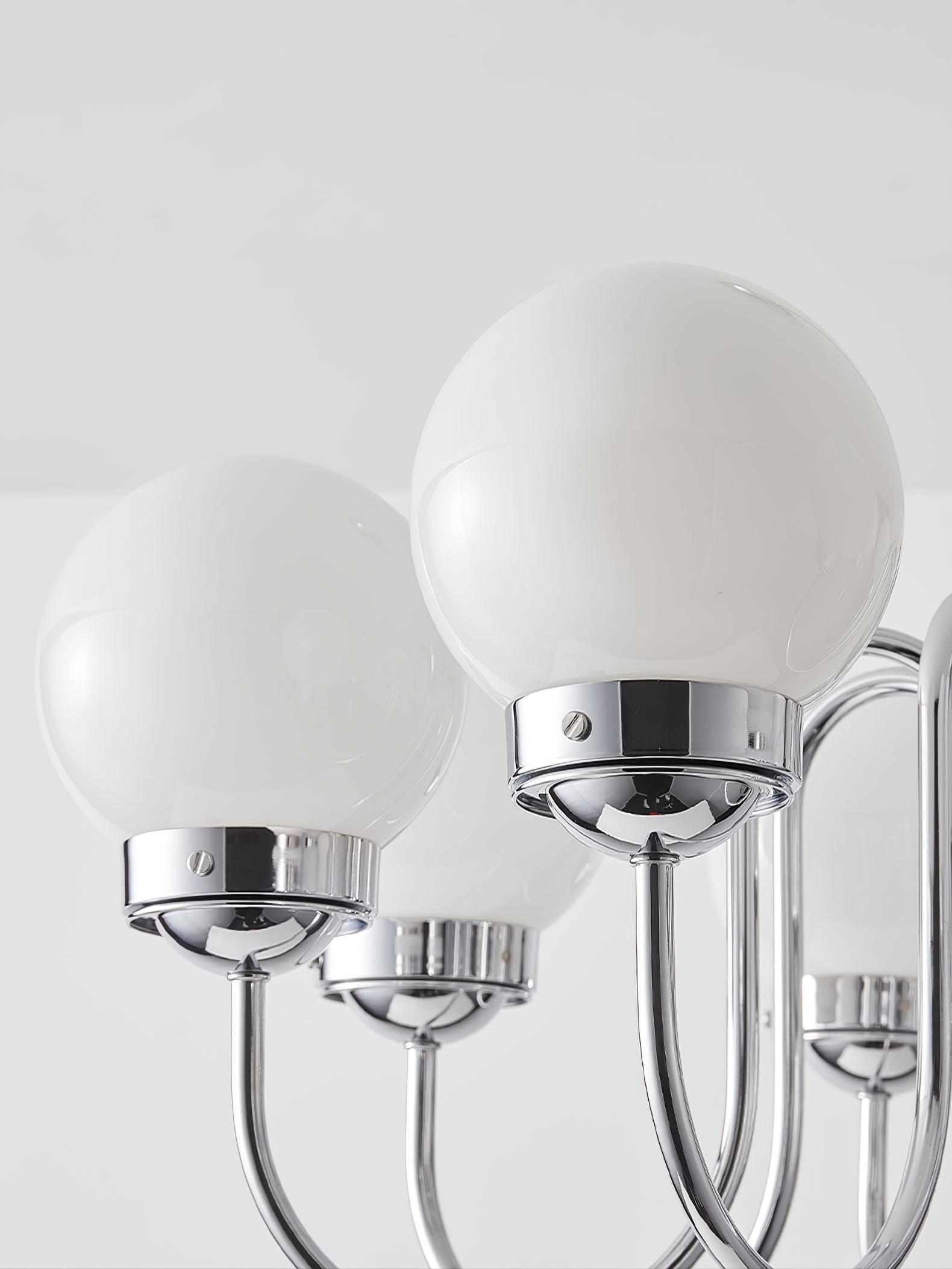 Dostor Chandelier Globe Chrome Curved Arm