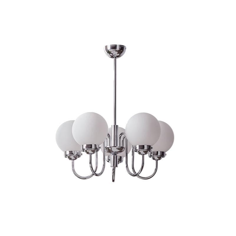 Dostor Chandelier Globe Chrome Curved Arm