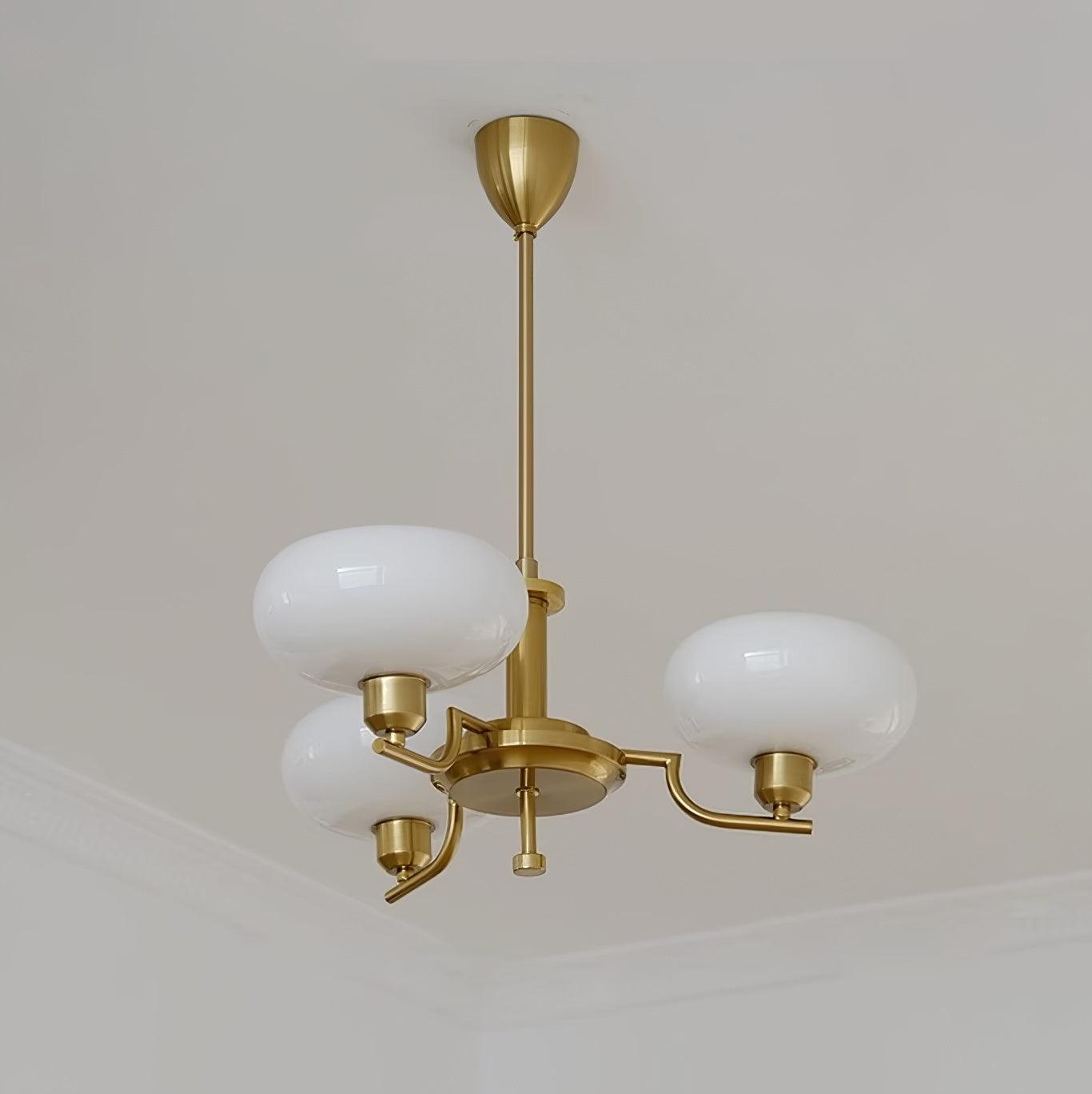 Amino Pendant Lamp Glass Globe Brass Frame