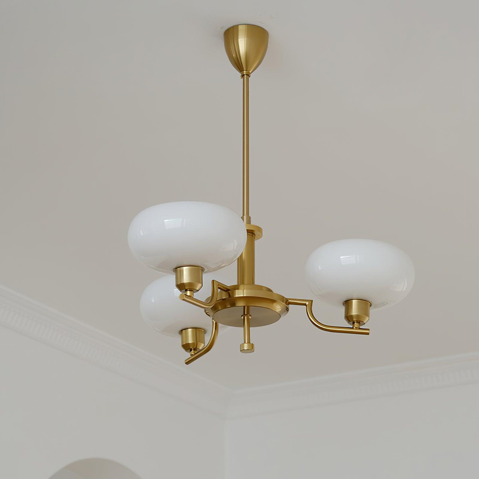 Amino Pendant Lamp Glass Globe Brass Frame