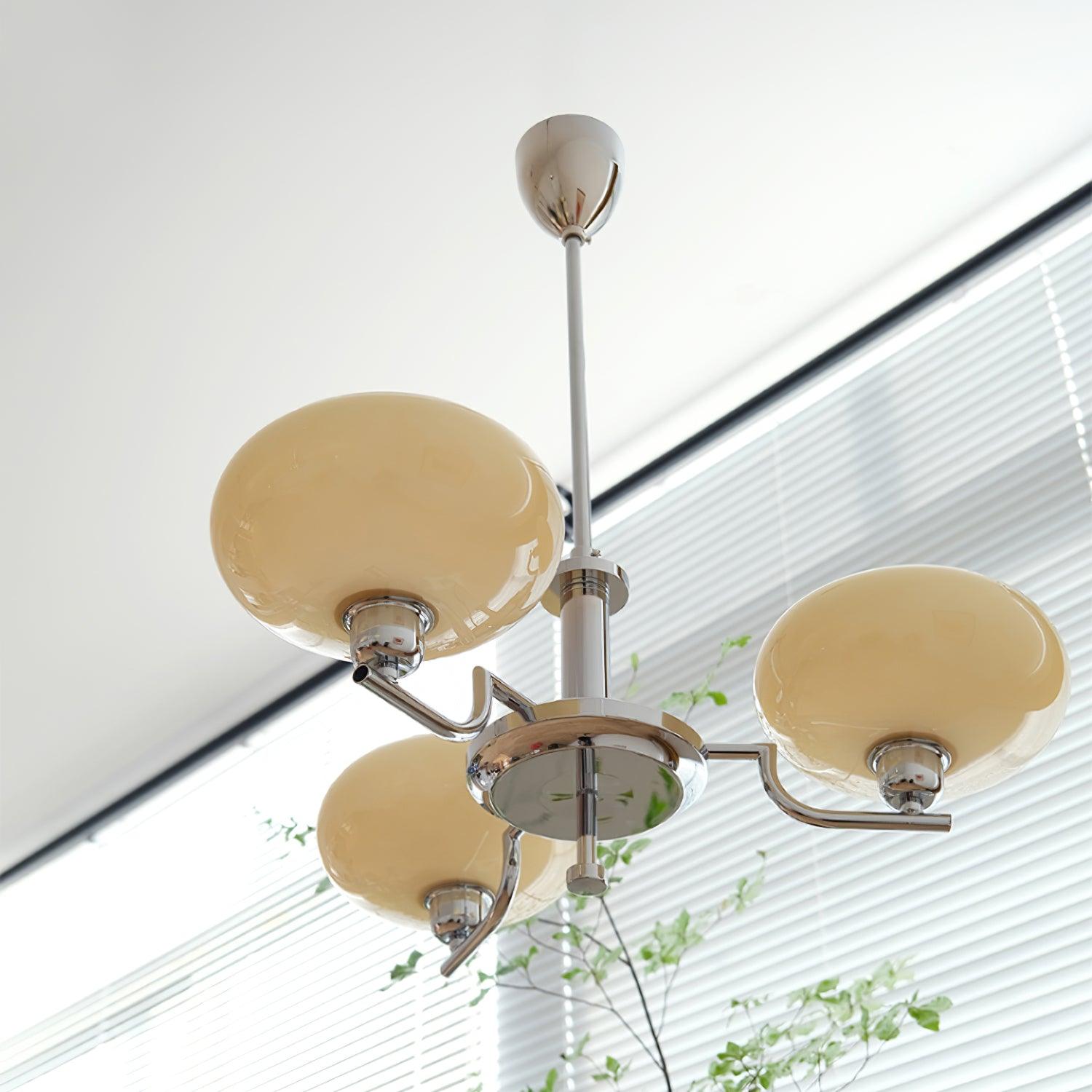 Amino Pendant Lamp Glass Globe Brass Frame