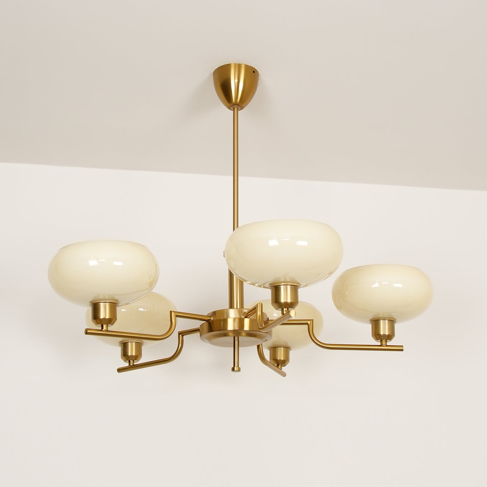 Amino Pendant Lamp Glass Globe Brass Frame