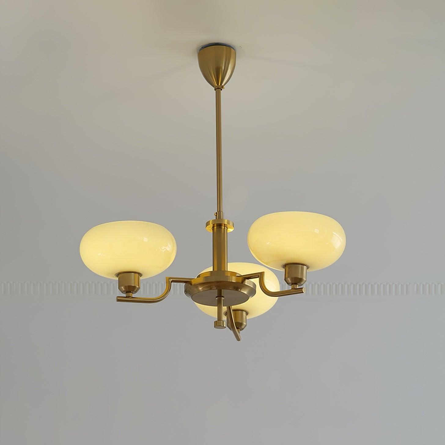 Amino Pendant Lamp Glass Globe Brass Frame