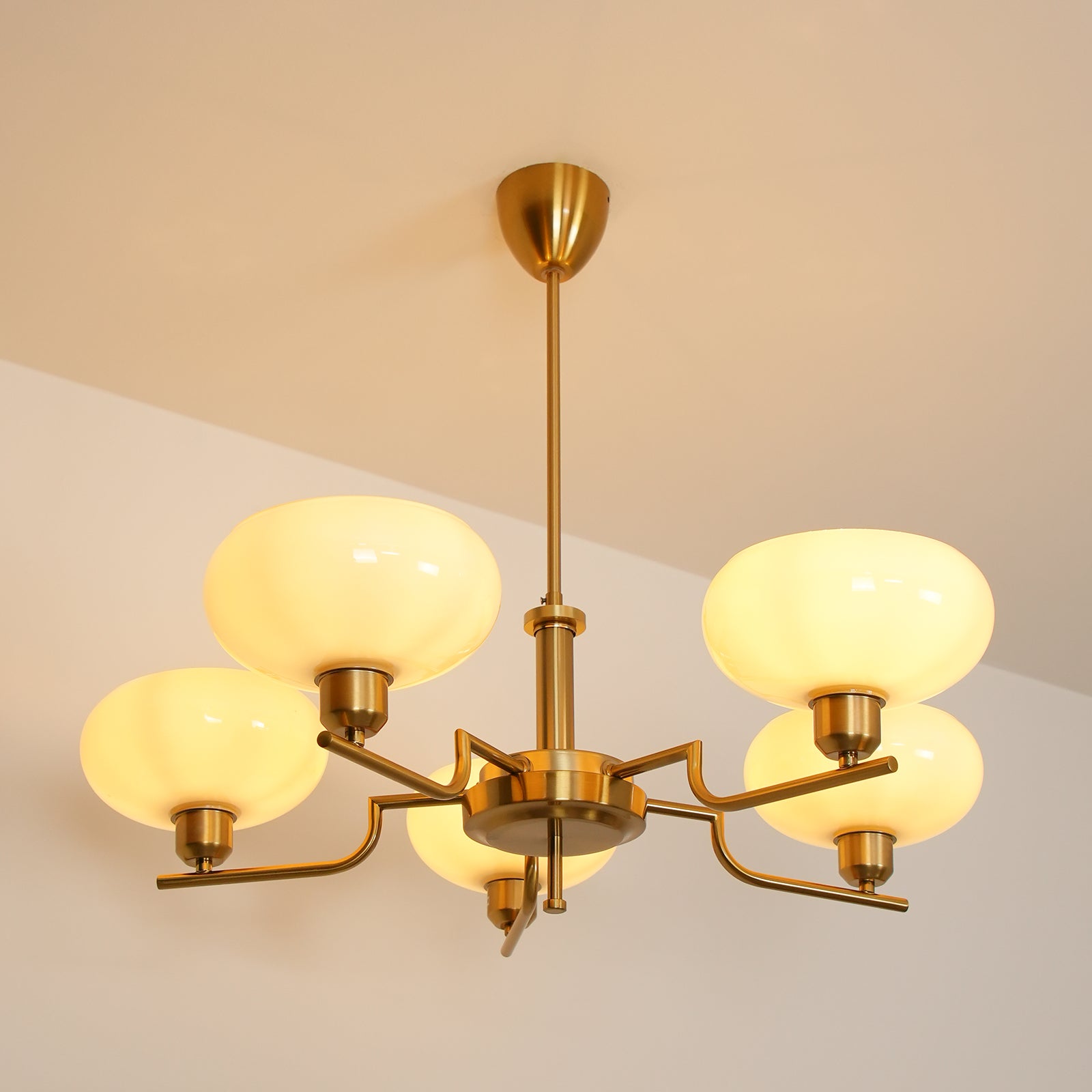 Amino Pendant Lamp Glass Globe Brass Frame