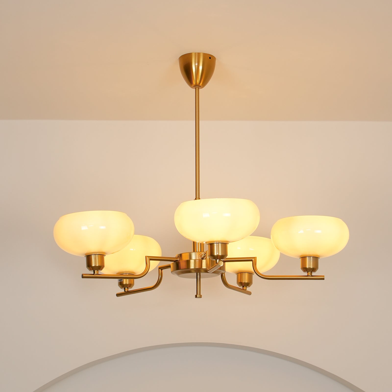 Amino Pendant Lamp Glass Globe Brass Frame